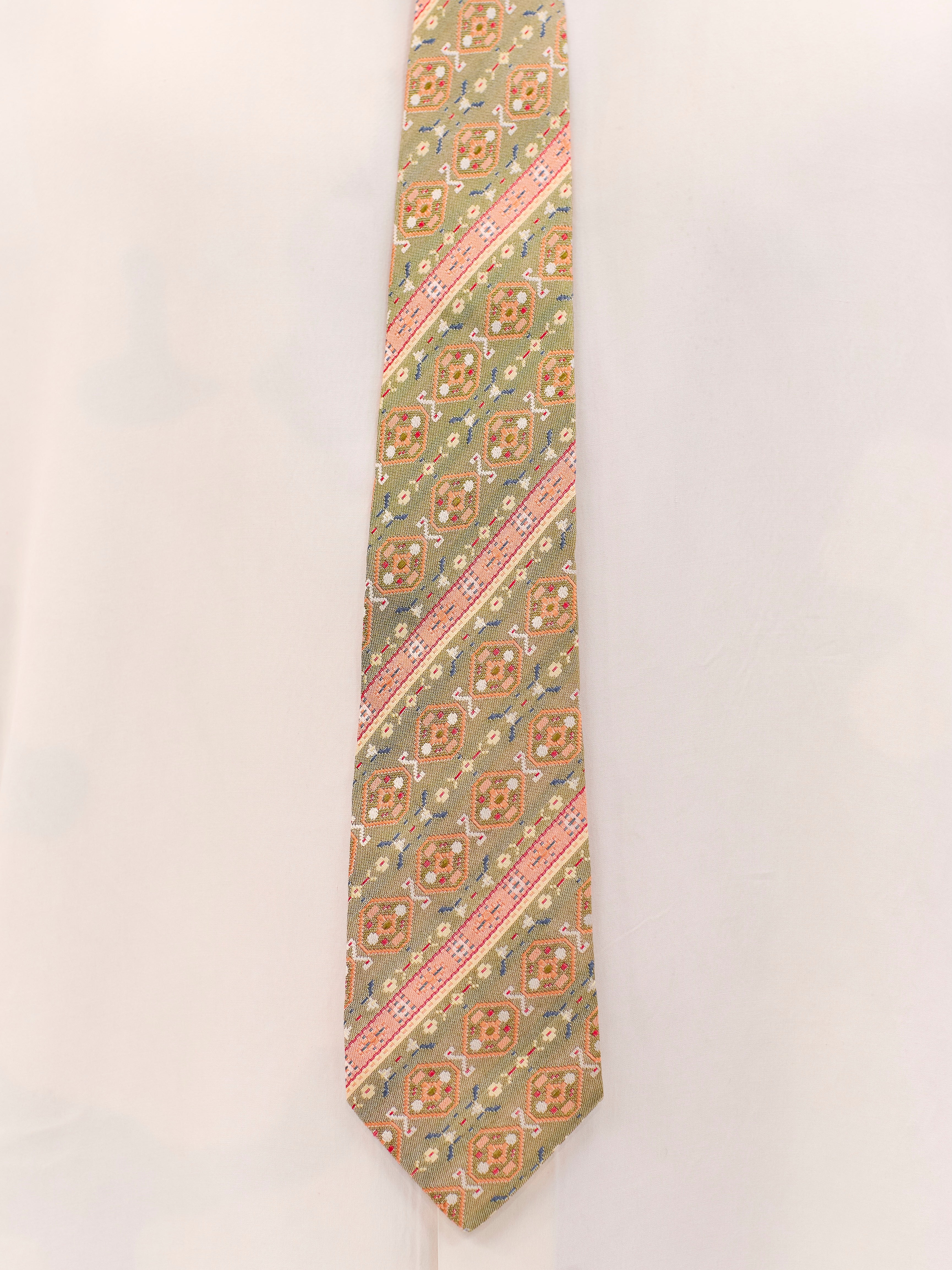 GIANNI VERSACE JACQUARD GEOMETRIC TIE