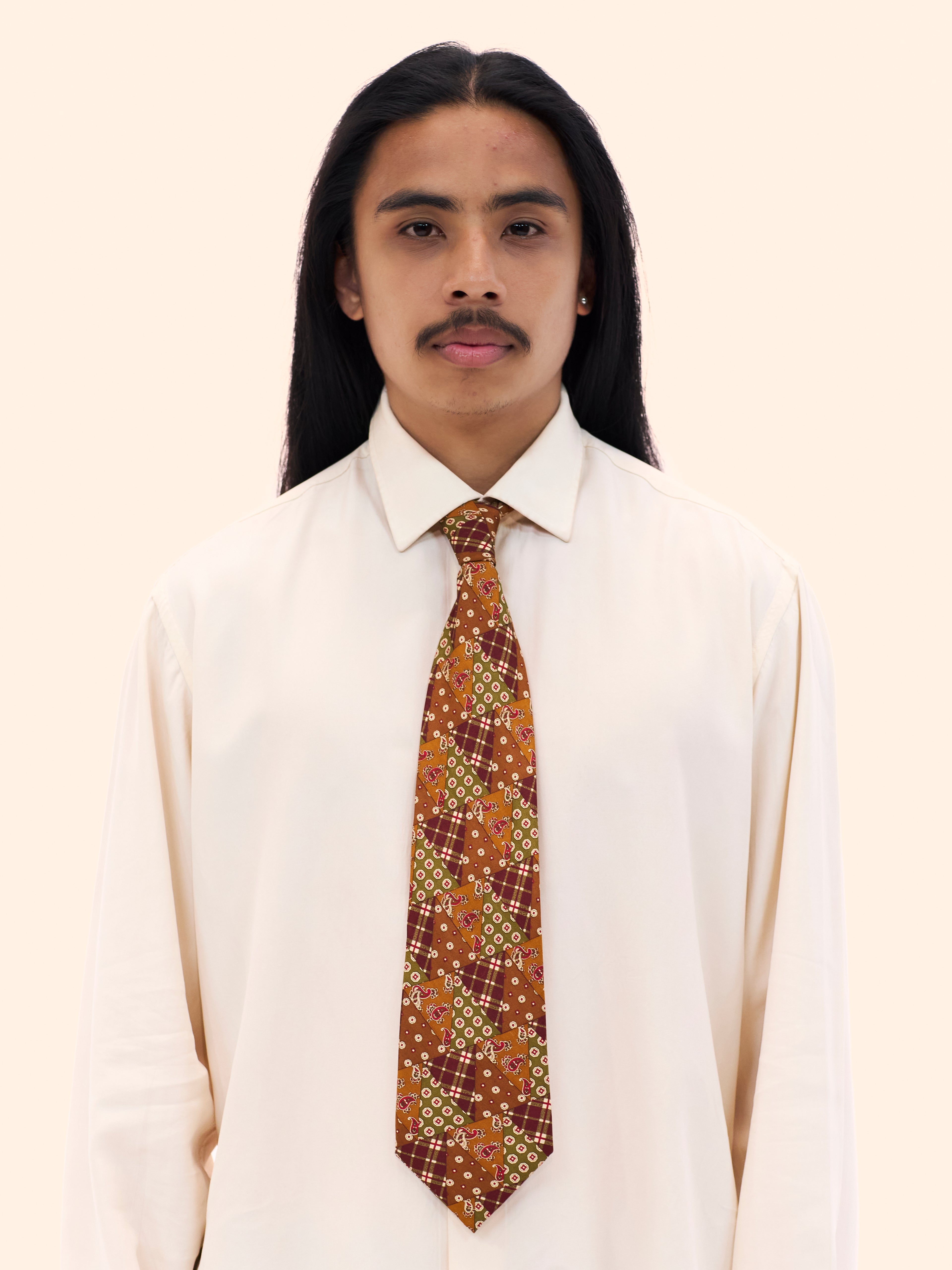 FRANCESCO SMALTO BROWN PATTERN TIE