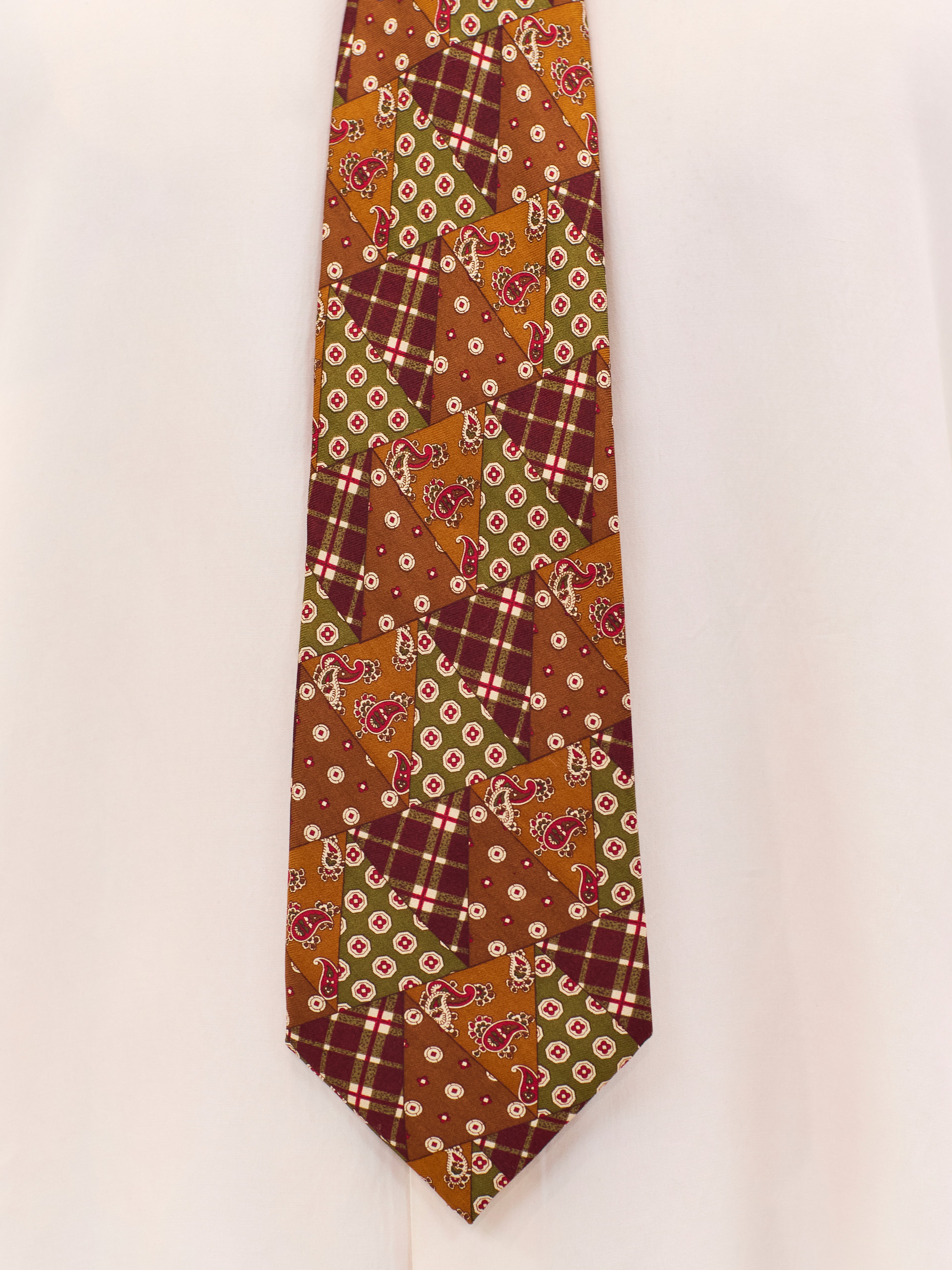 FRANCESCO SMALTO BROWN PATTERN TIE