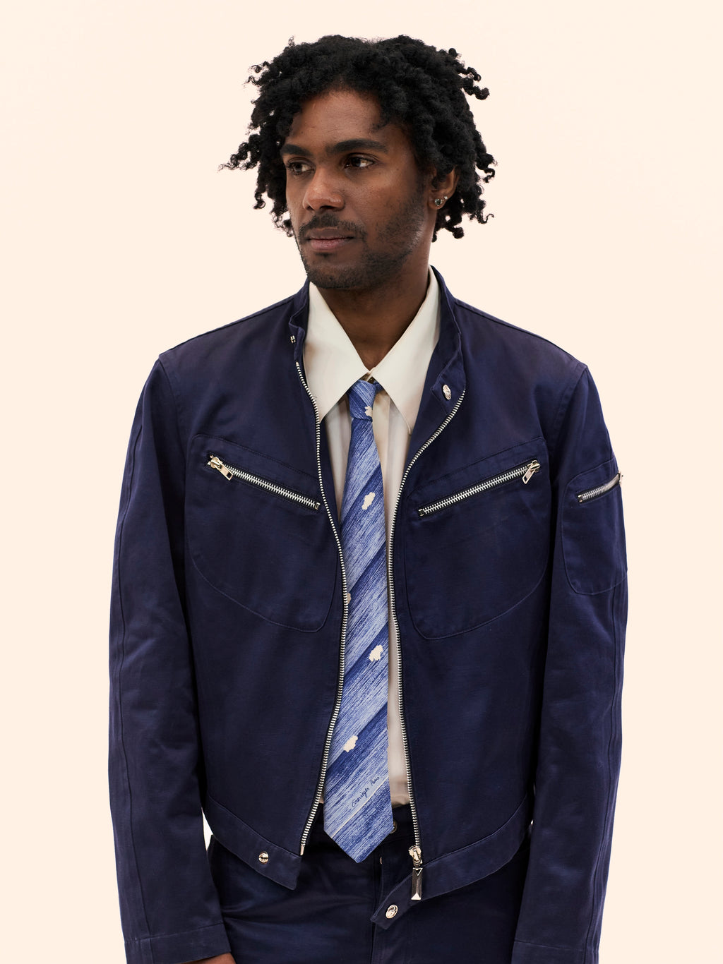 COURRÉGES SKY AND CLOUD TIE