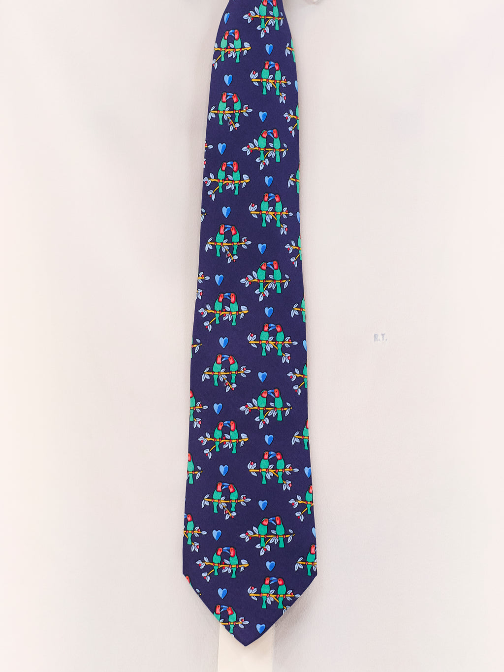 HERMES LOVEBIRDS TIE