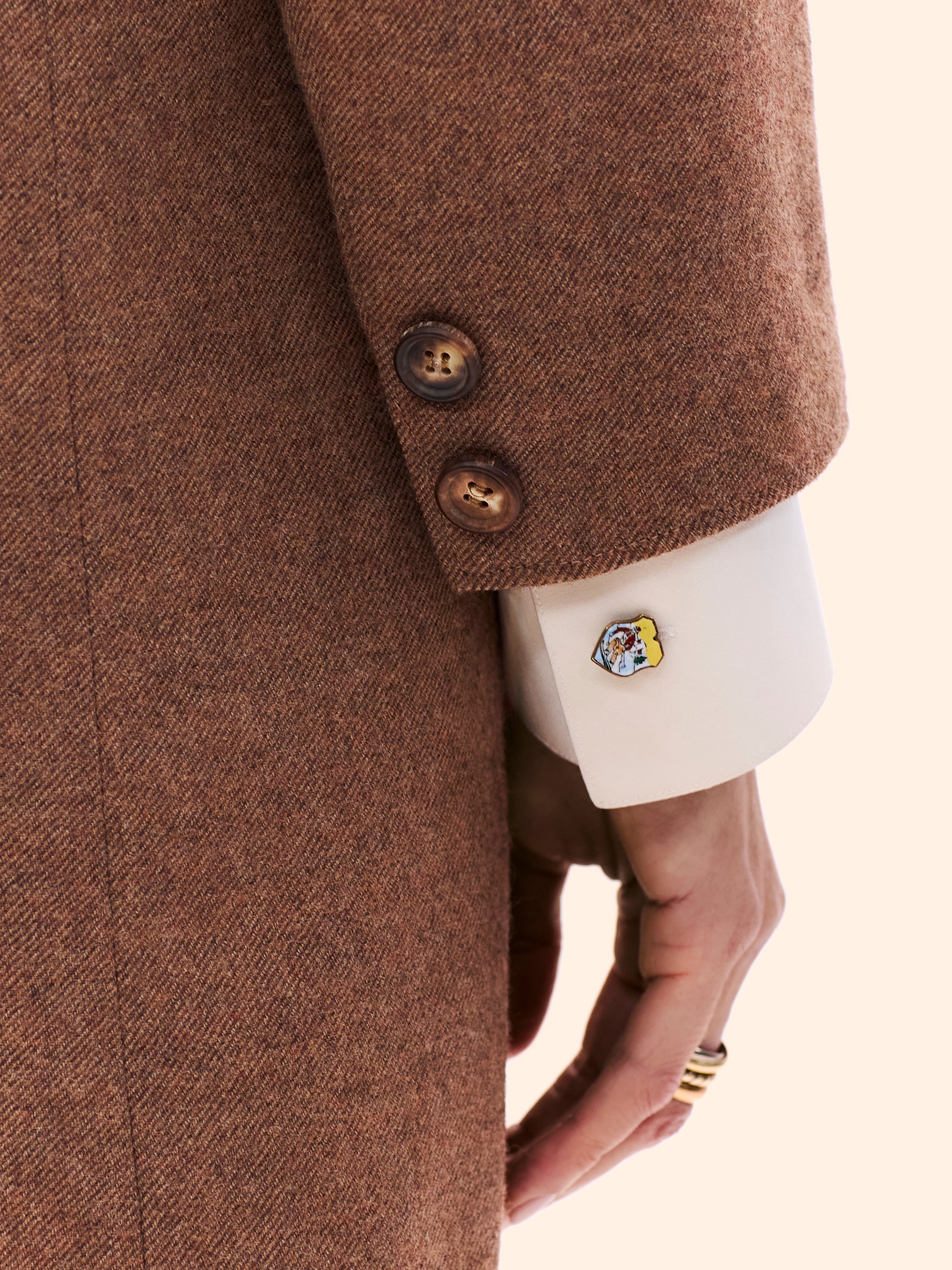 1985 CHLOÉ BY KARL LAGERFELD READY TO WEAR BROWN WOOL SUIT