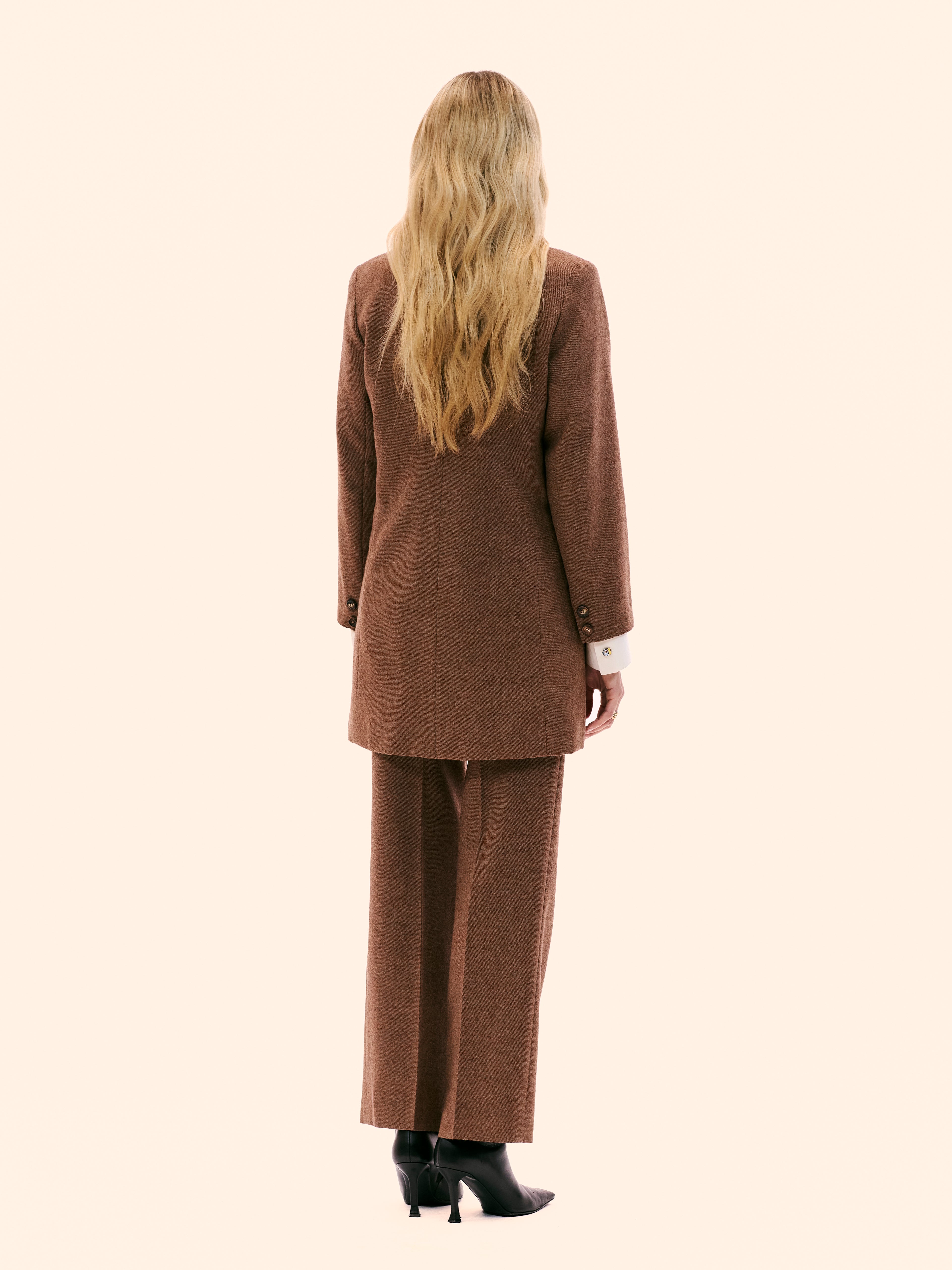 1985 CHLOÉ BY KARL LAGERFELD READY TO WEAR BROWN WOOL SUIT