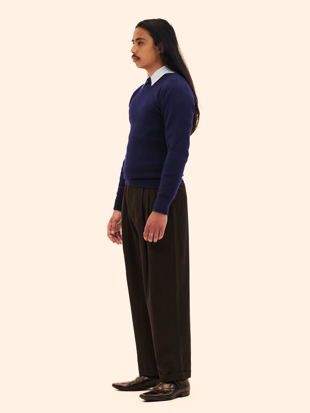 EUROPEAN DIFFUSION BOATNECK NAVY JUMPER