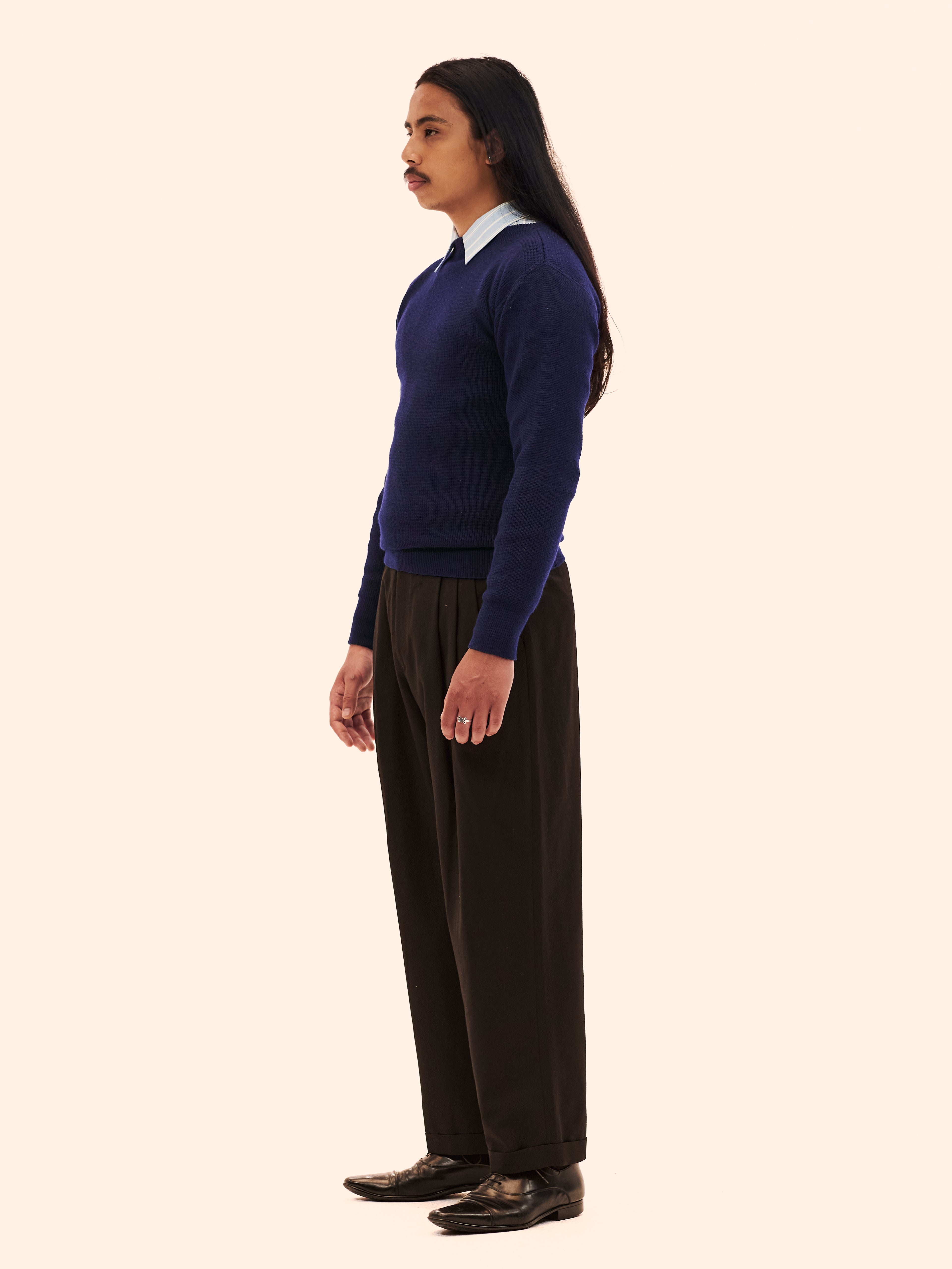 EUROPEAN DIFFUSION BOATNECK NAVY JUMPER