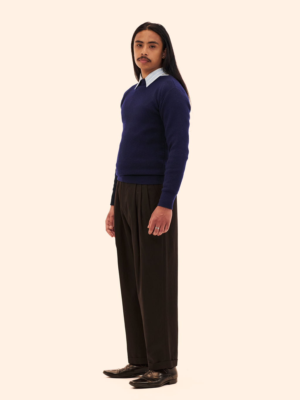EUROPEAN DIFFUSION BOATNECK NAVY JUMPER
