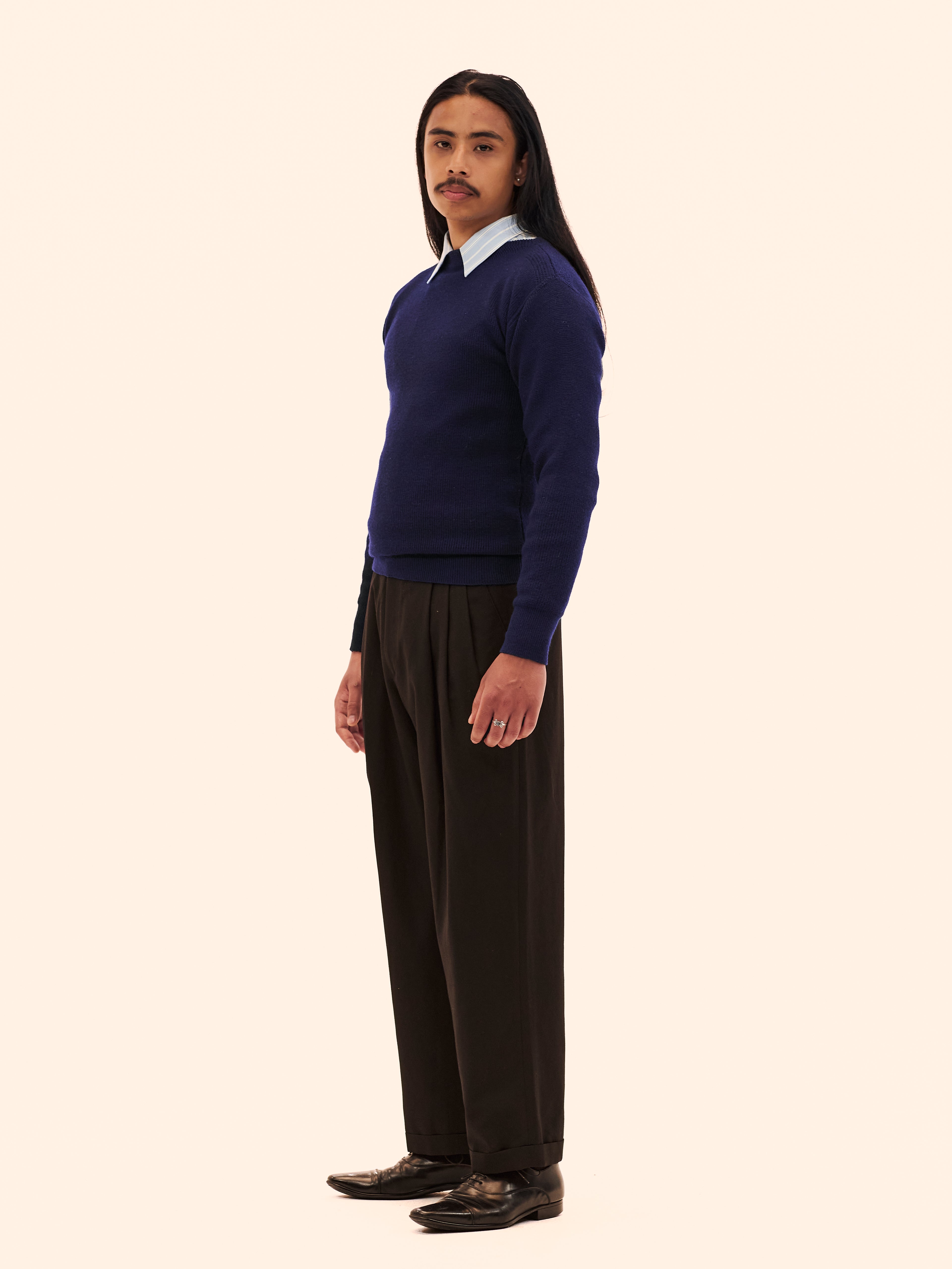 EUROPEAN DIFFUSION BOATNECK NAVY JUMPER
