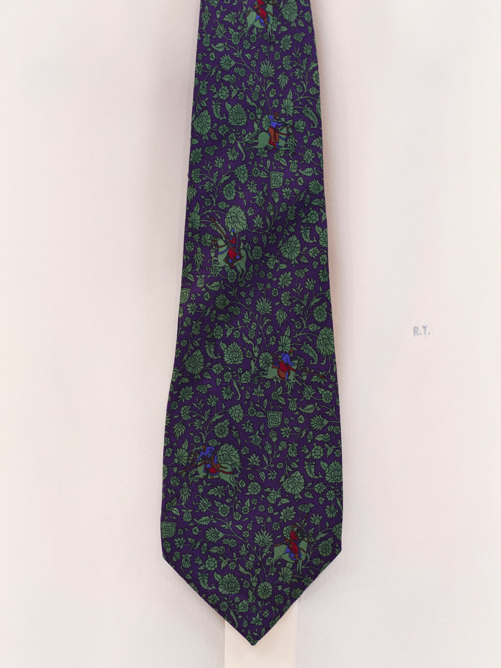 SALVATORE FERRAGAMO LEAVES AND HORSES TIE
