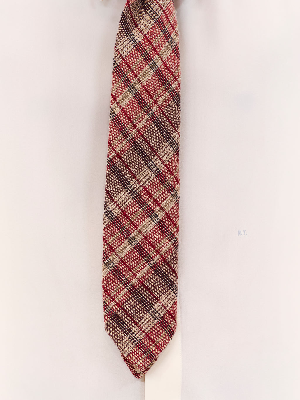 1970S FRANCESCO SMALTO PLAID WOVEN TIE