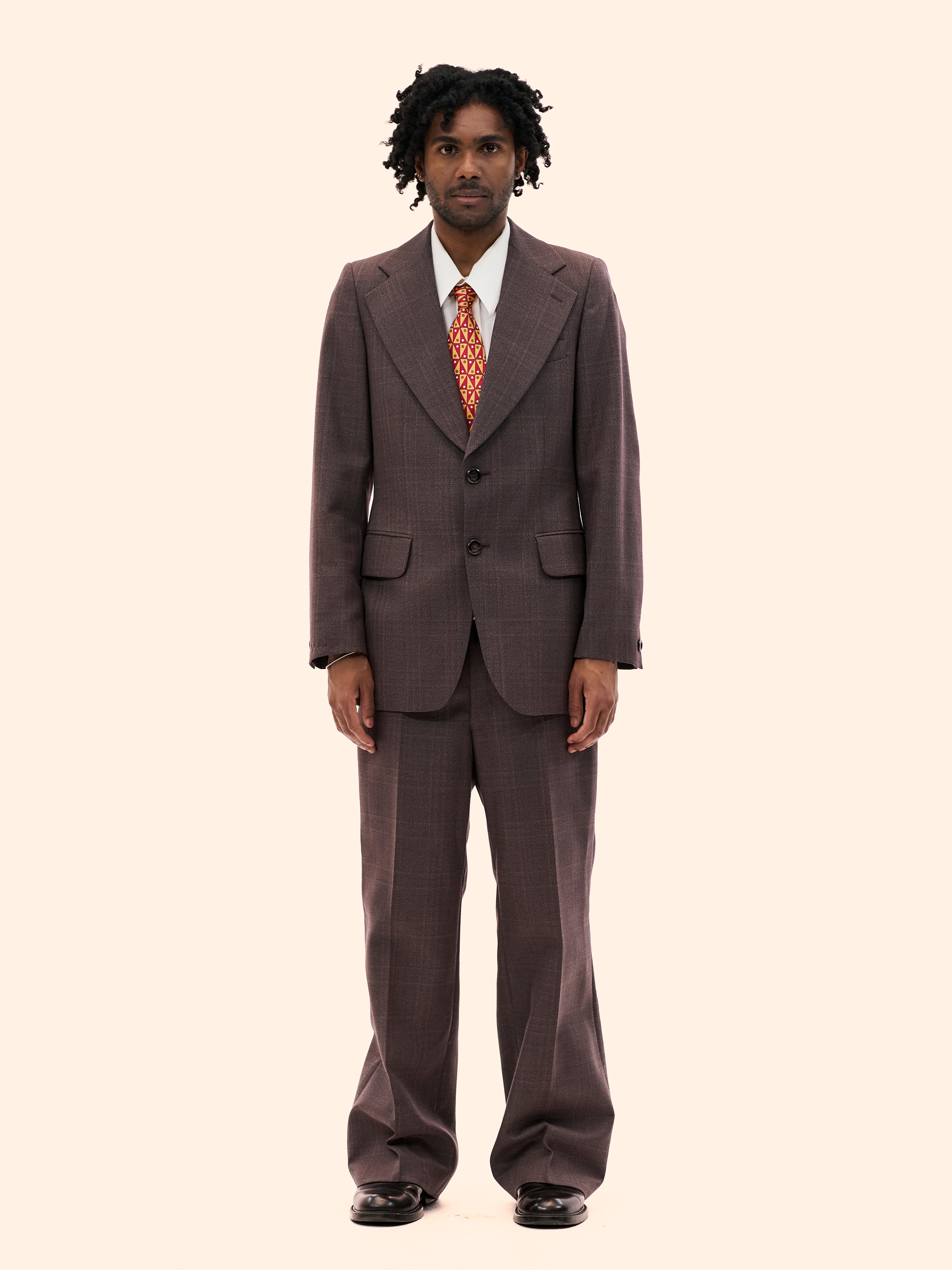 1970'S BROWN CHECK SUIT