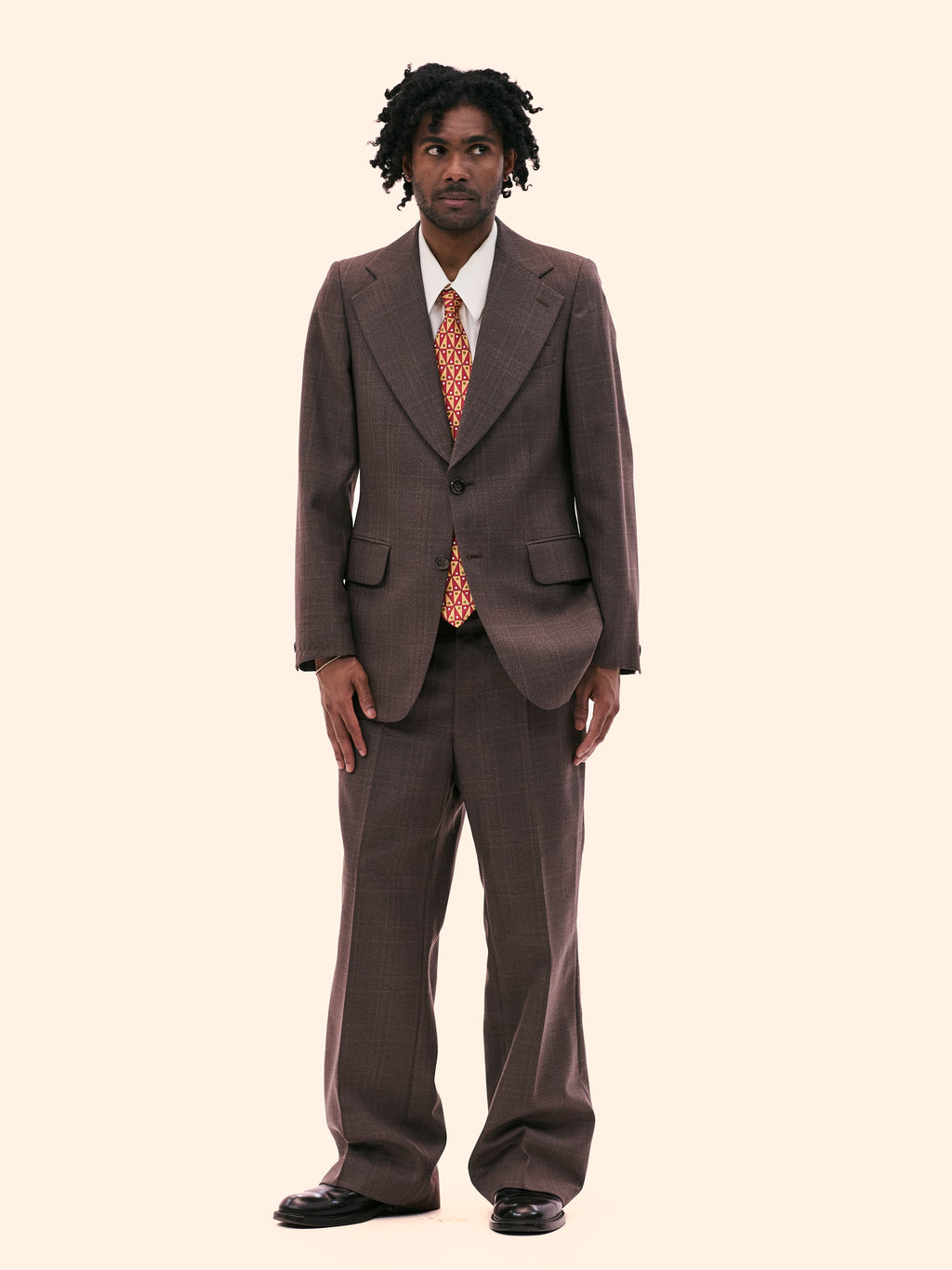 1970'S BROWN CHECK SUIT