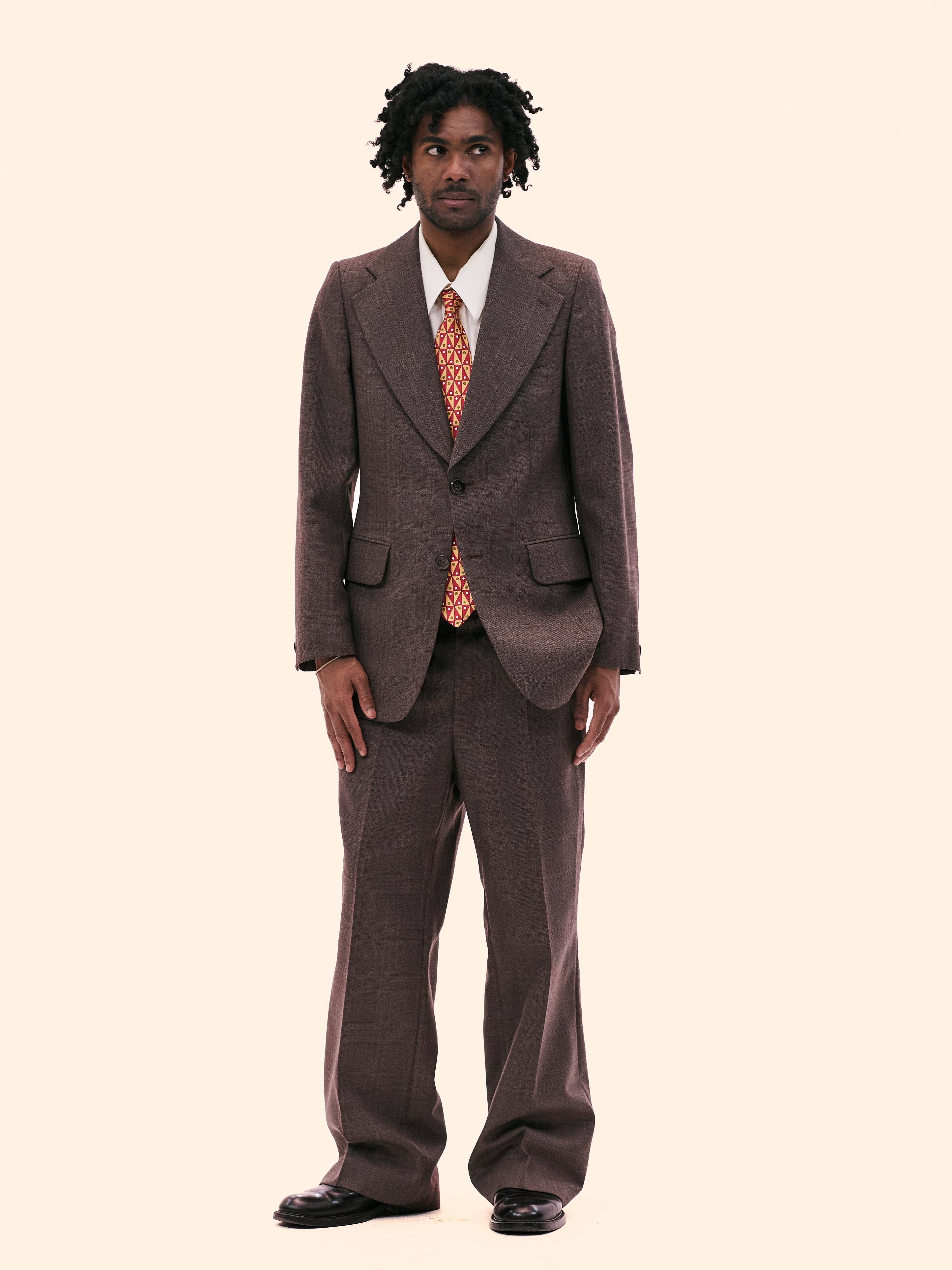 1970'S BROWN CHECK SUIT
