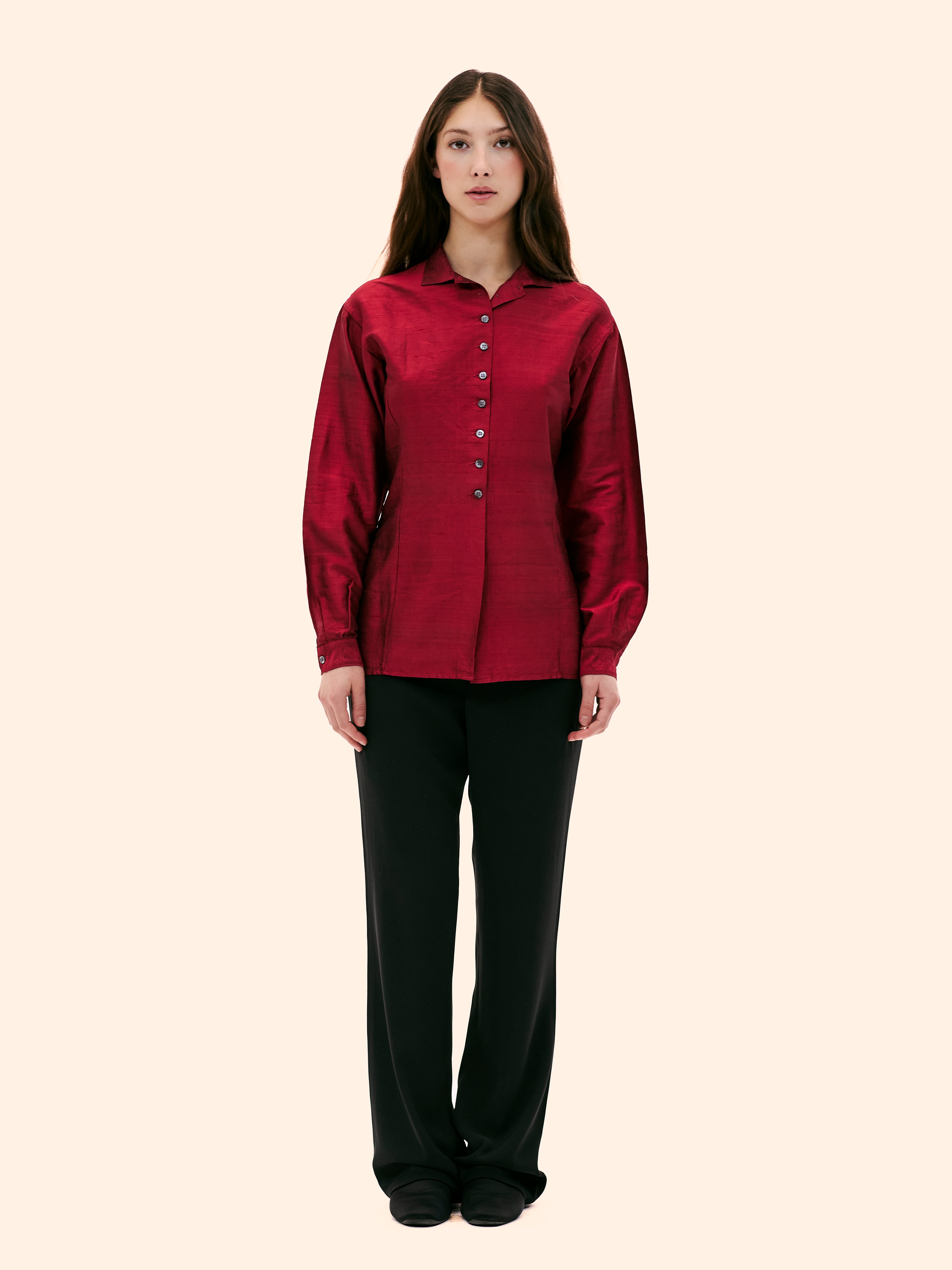 1987 CALLAGHAN BY ROMEO GIGLI IRIDESCENT SILK SHIRT