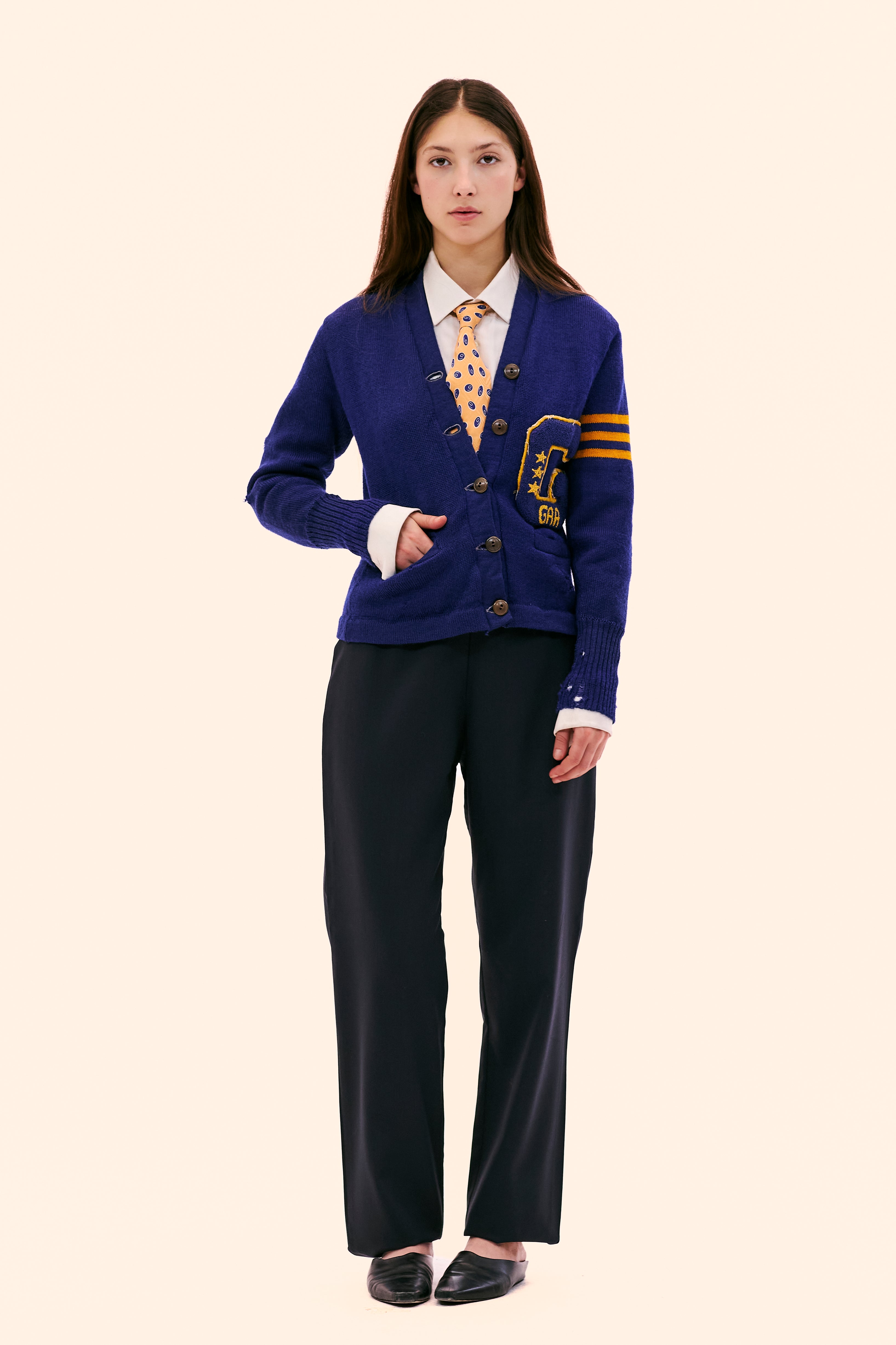 1960'S HAVENS BLUE COLLEGIATE CARDIGAN