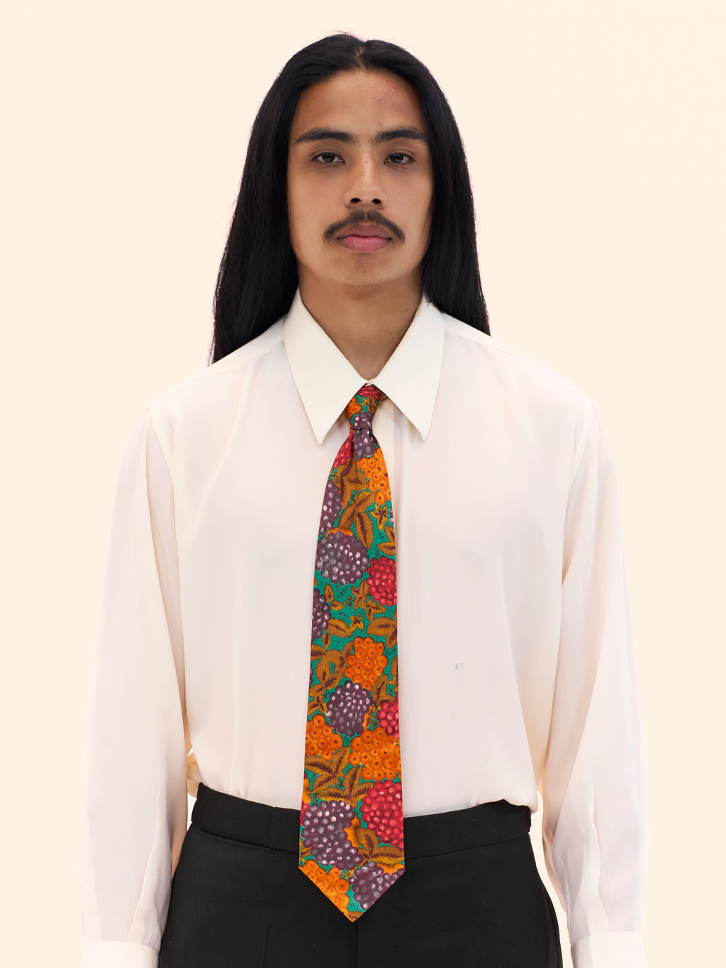 1980S YVES SAINT LAURENT GRAPES TIE 
