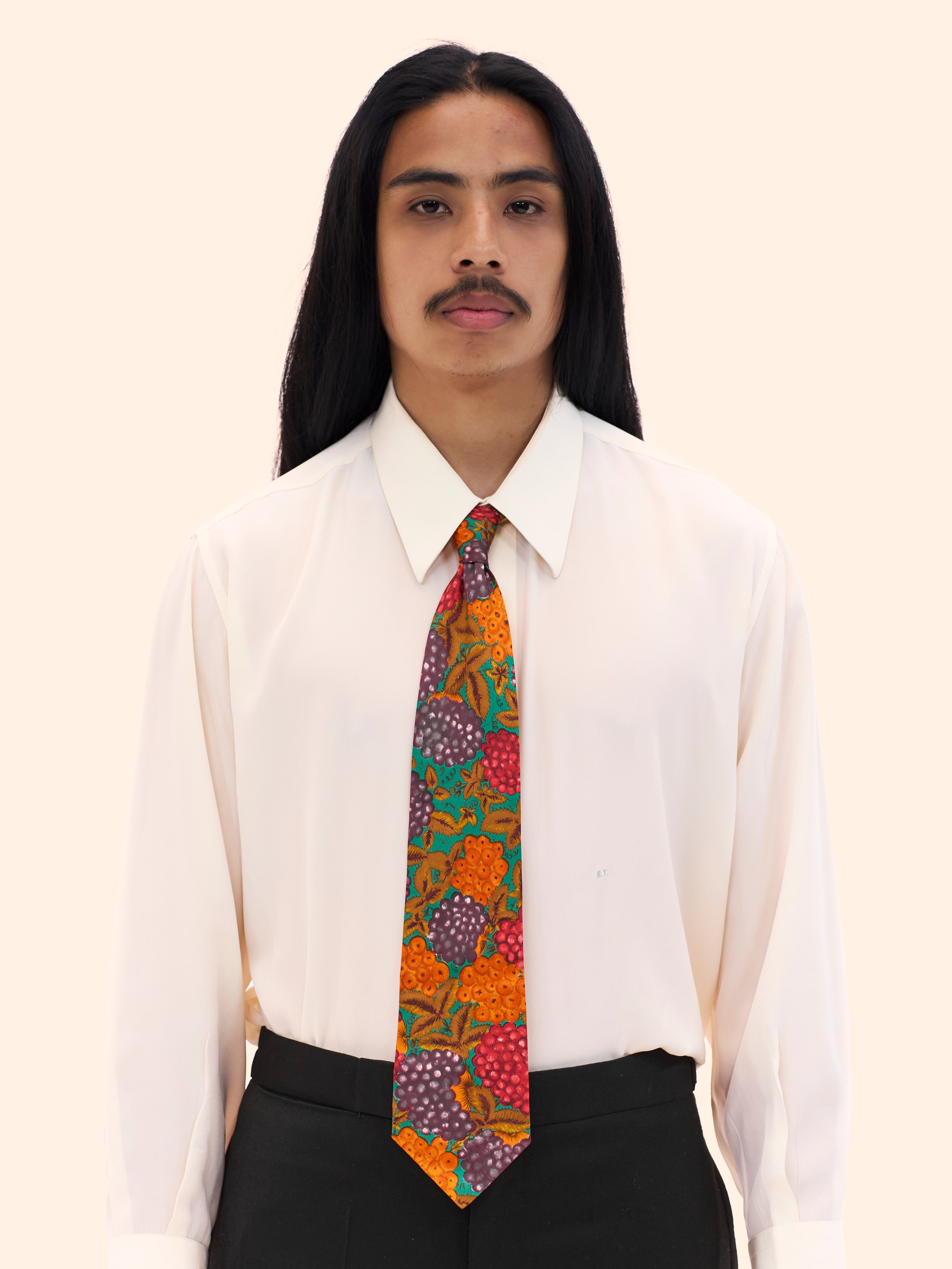 1980S YVES SAINT LAURENT GRAPES TIE 