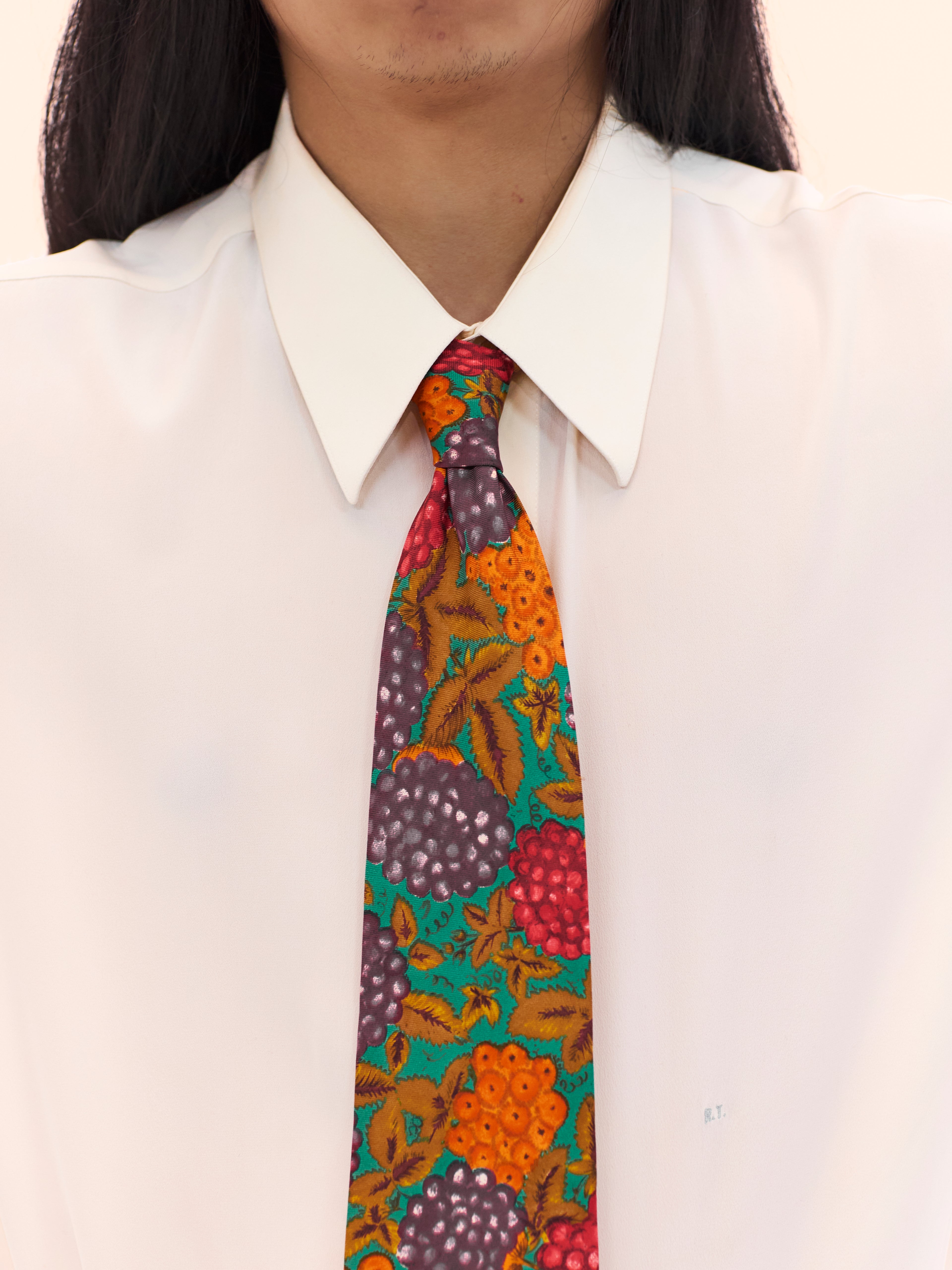 1980S YVES SAINT LAURENT GRAPES TIE 