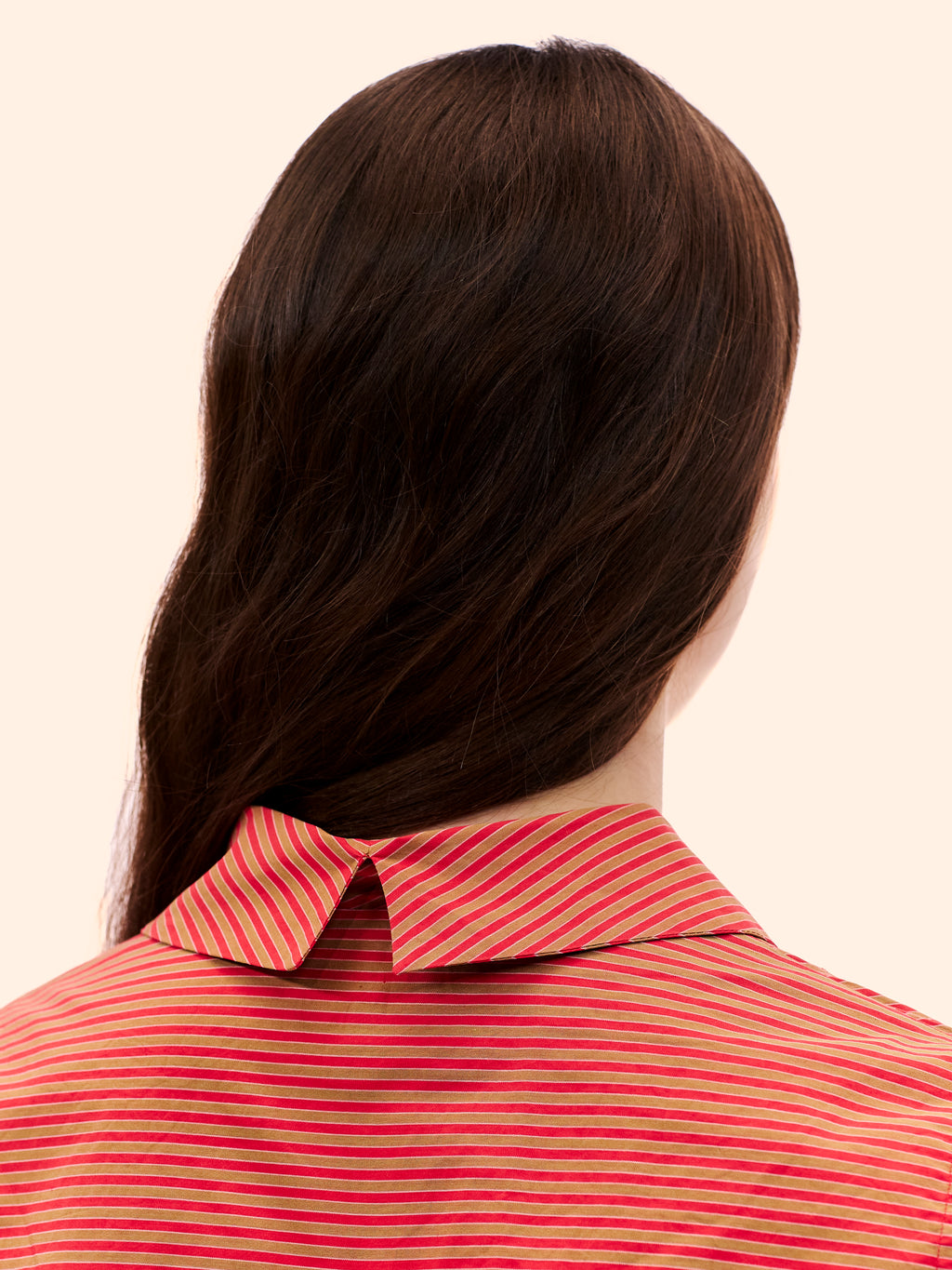 1997 ROMEO GIGLI SHAWL COLLAR ORANGE STRIPE SHIRT