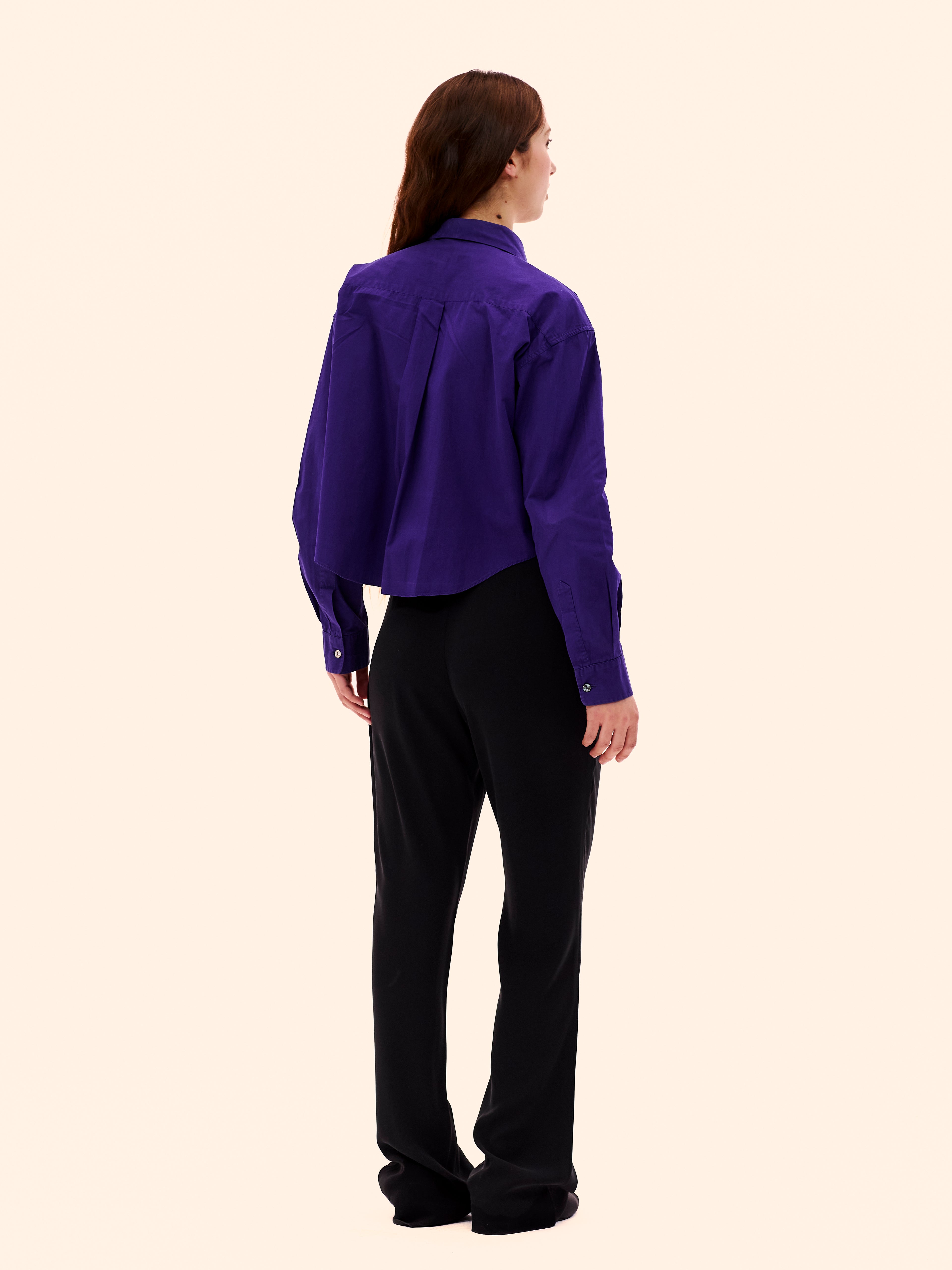 1990'S ROMEO GIGLI PURPLE HIGH COLLAR SHIRT