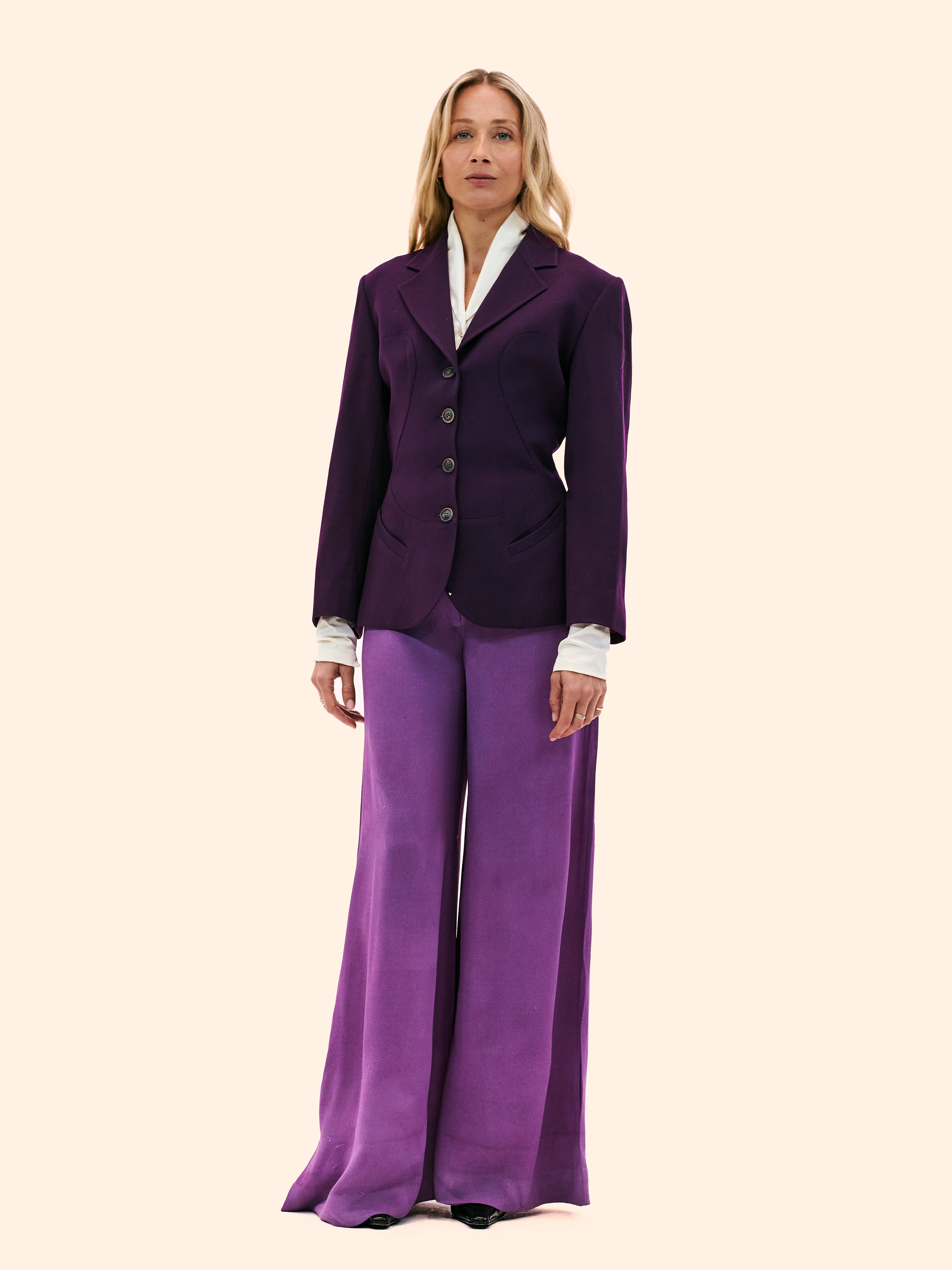 AW91 ALAIA PURPLE PANELLED BLAZER