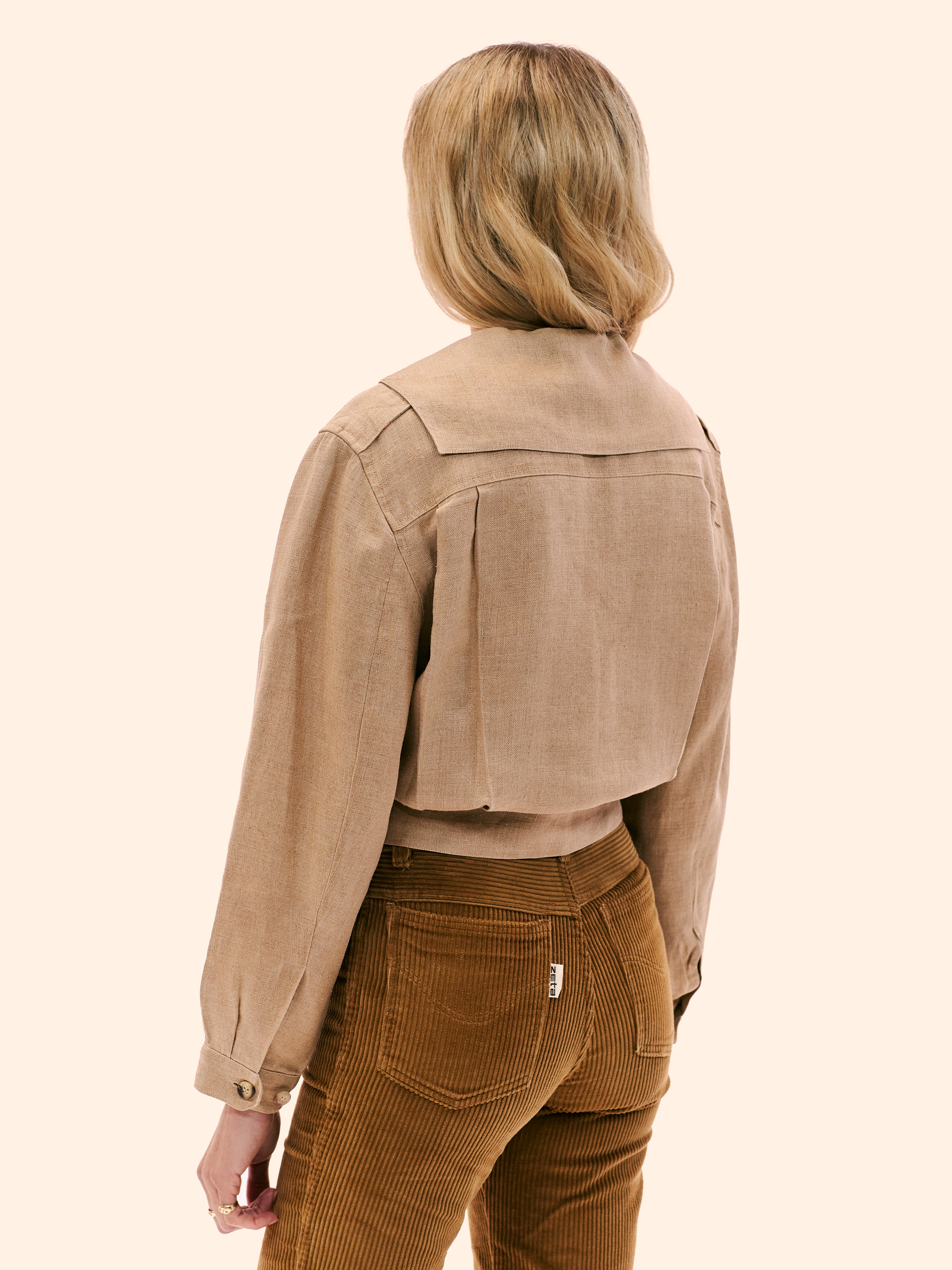 RALPH LAUREN CROPPED LINEN JACKET