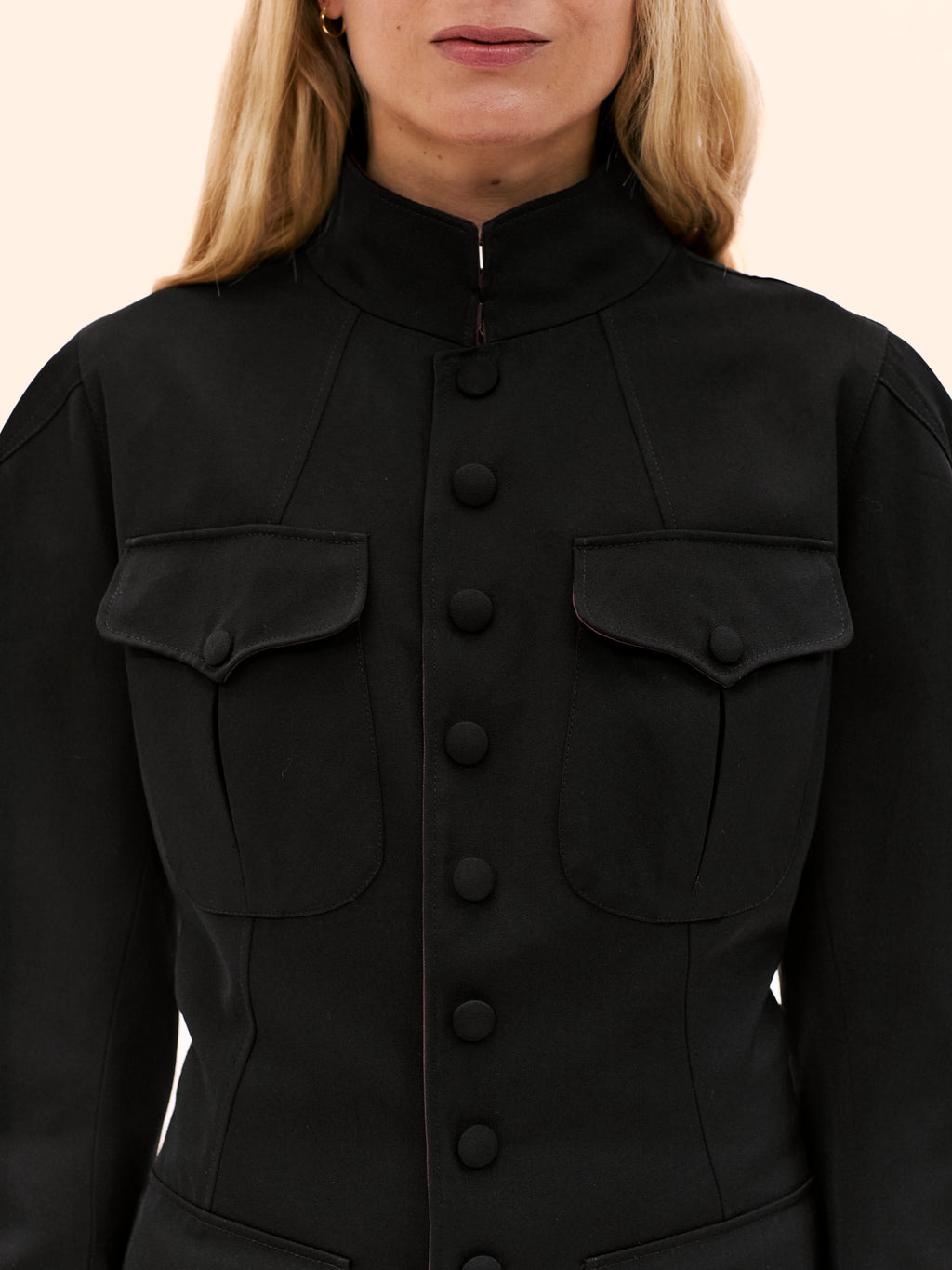 JEAN PAUL GAULTIER NEHRU COLLAR BLACK SUIT