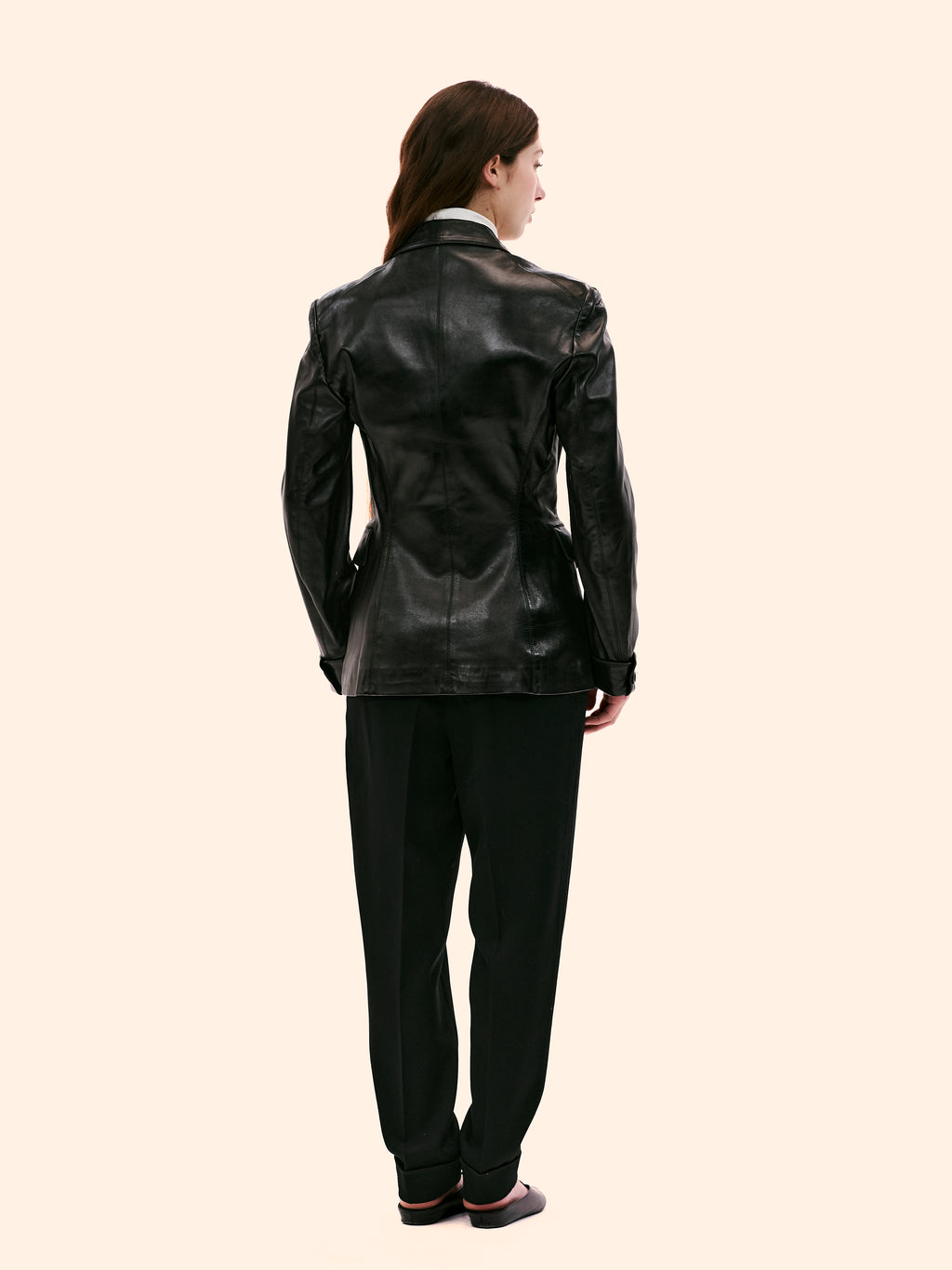 1990 ALAIA BLACK LEATHER BLAZER
