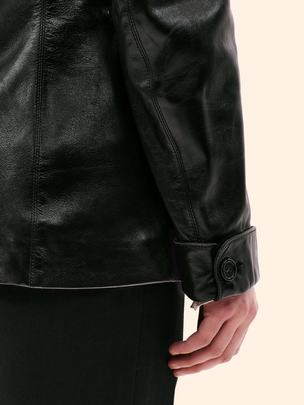 1990 ALAIA BLACK LEATHER BLAZER