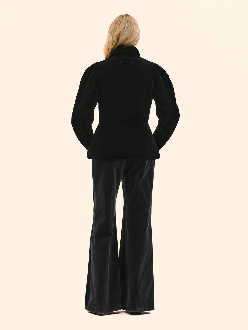 AW95-96 JEAN PAUL GAULTIER BLACK AND ORANGE PADDED VELVET JACKET