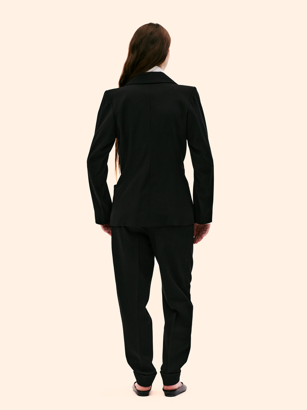 AW92-93 YVES SAINT LAURENT BLACK WOOL ABSTRACT BLAZER