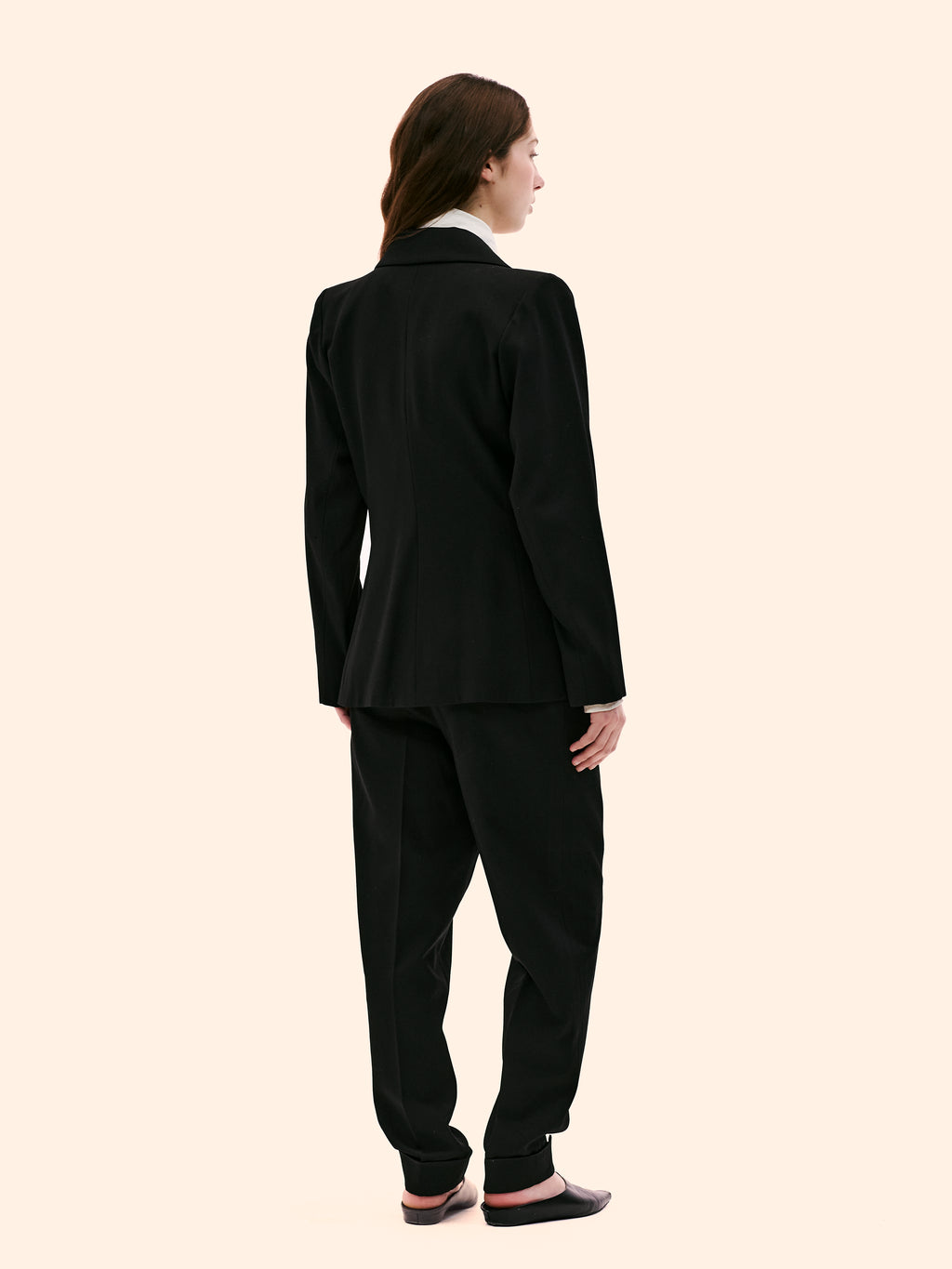 AW92-93 YVES SAINT LAURENT BLACK WOOL ABSTRACT BLAZER
