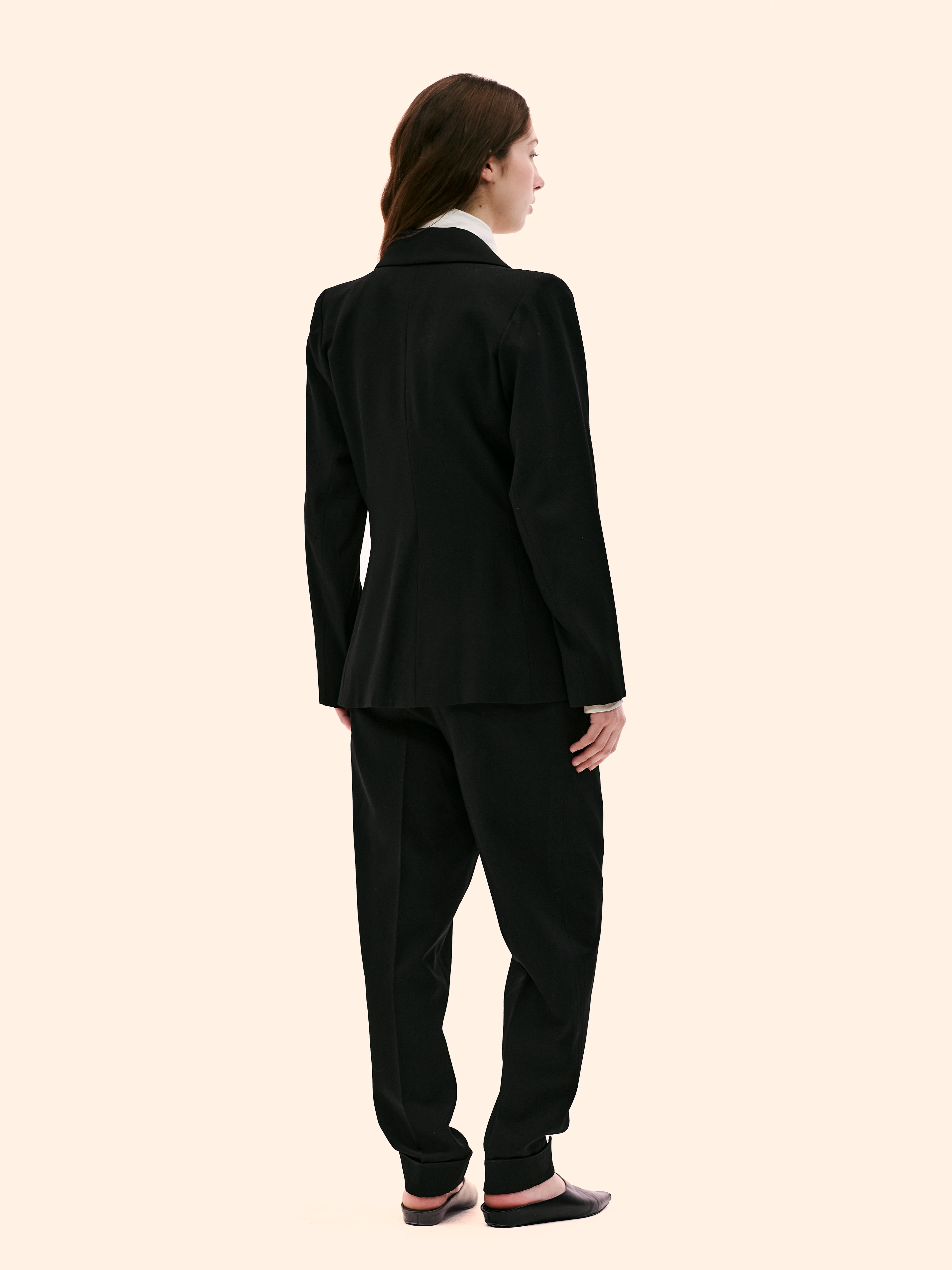 AW92-93 YVES SAINT LAURENT BLACK WOOL ABSTRACT BLAZER