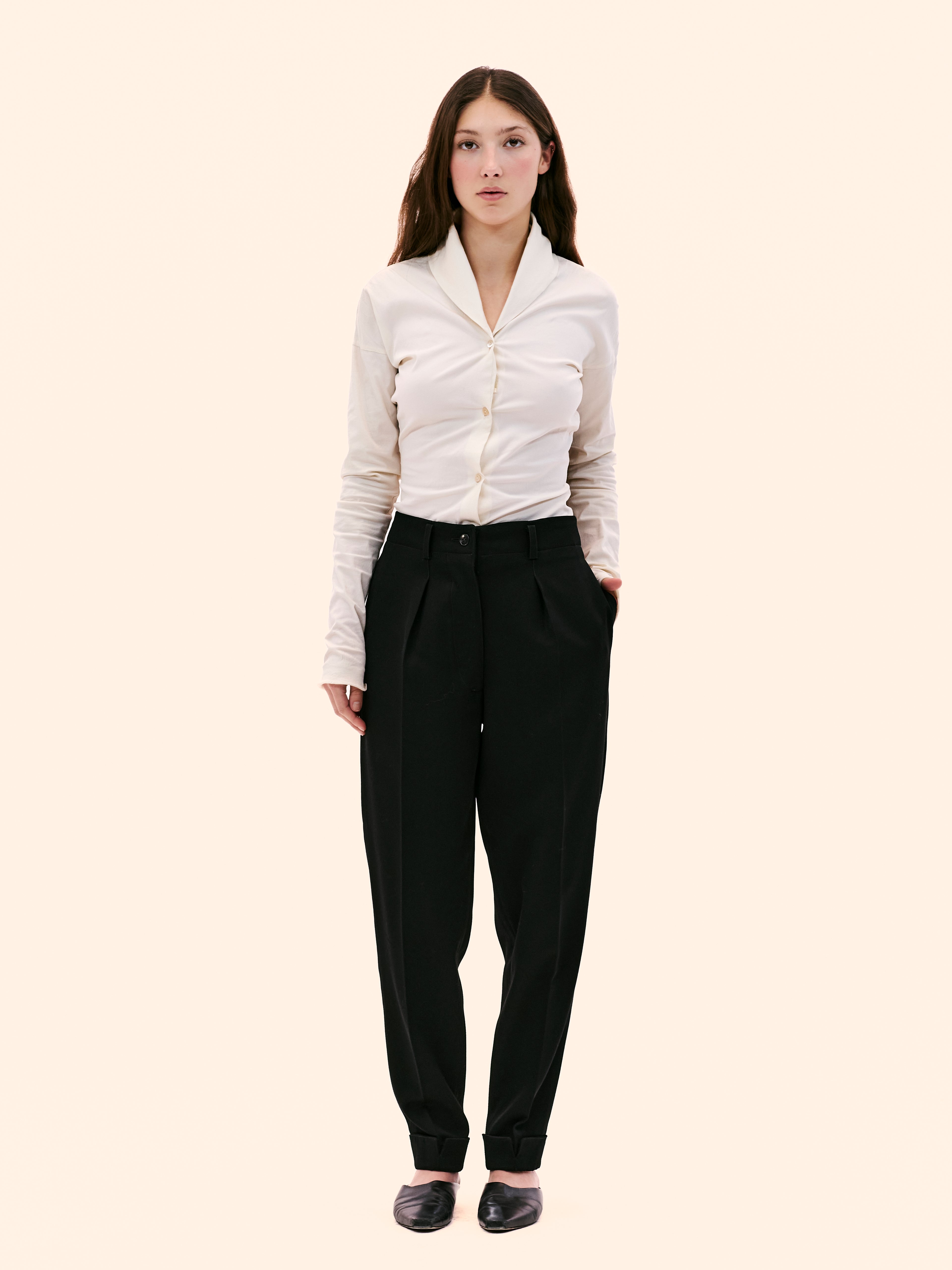 1989 ALAIA TAPERED BLACK TROUSERS