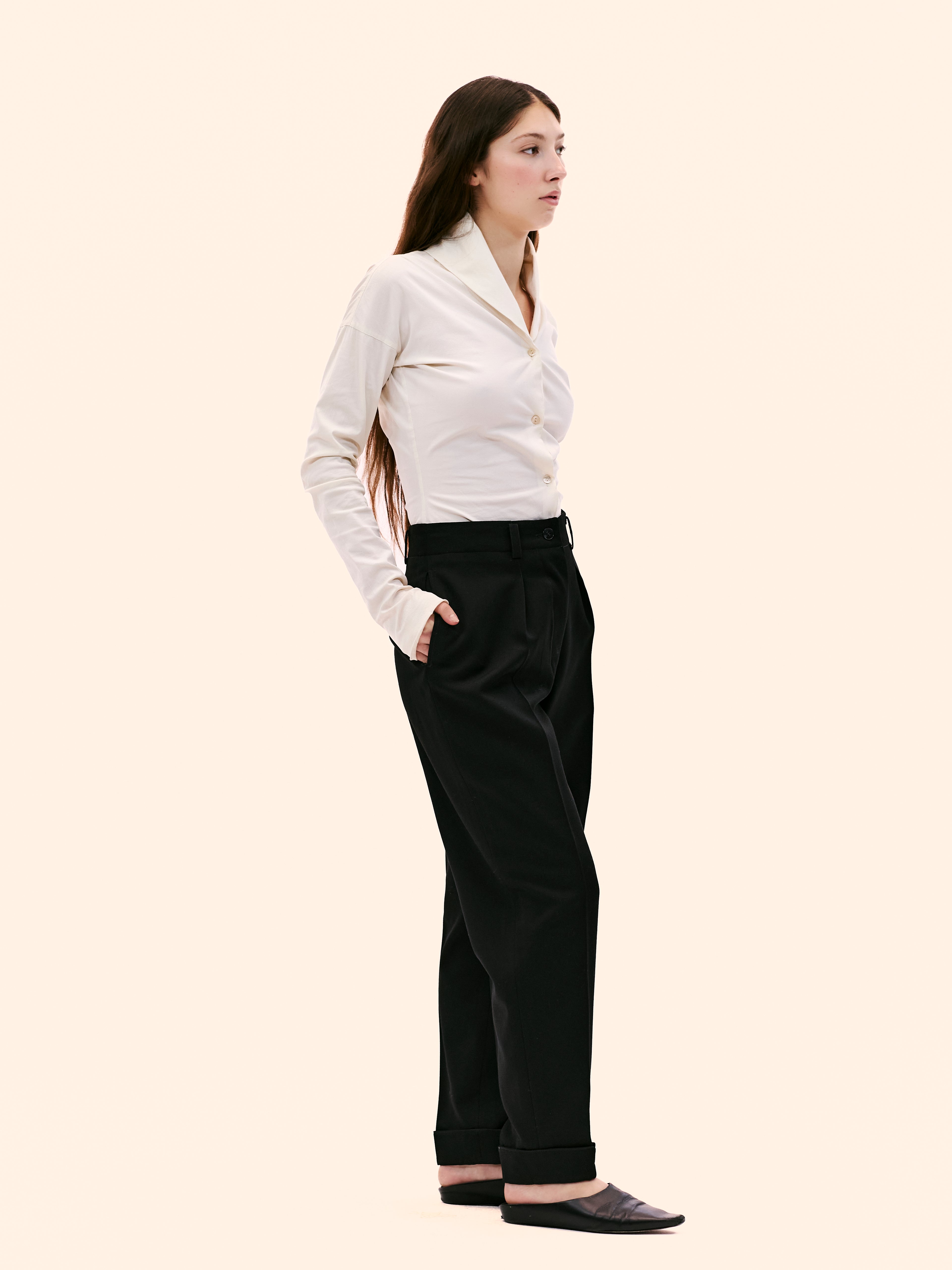 1989 ALAIA TAPERED BLACK TROUSERS
