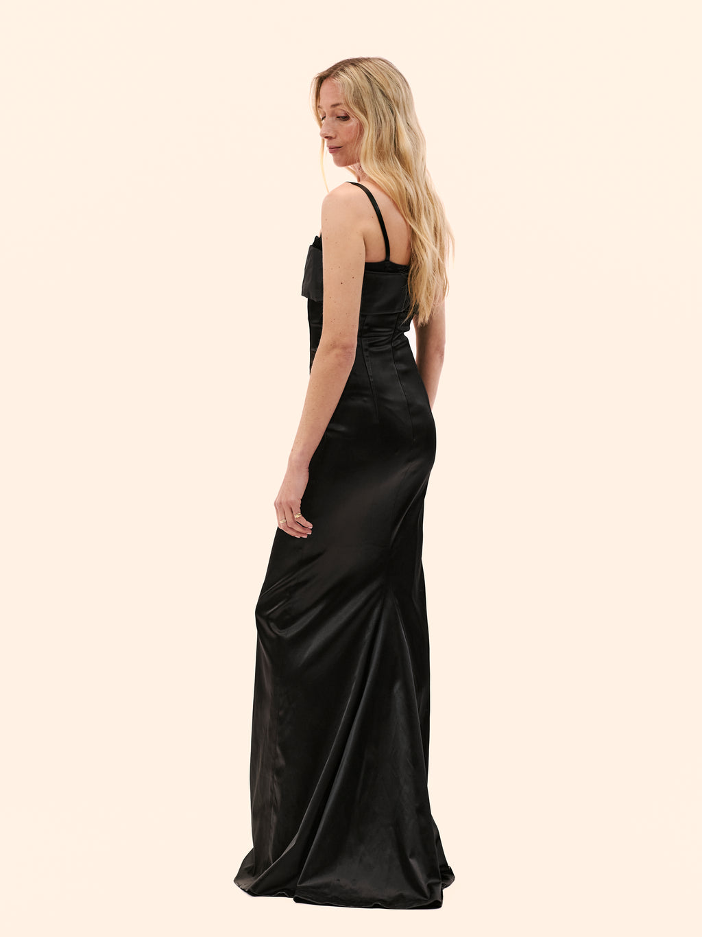 2000'S DOLCE AND GABANA BLACK SATIN BODICE DRESS