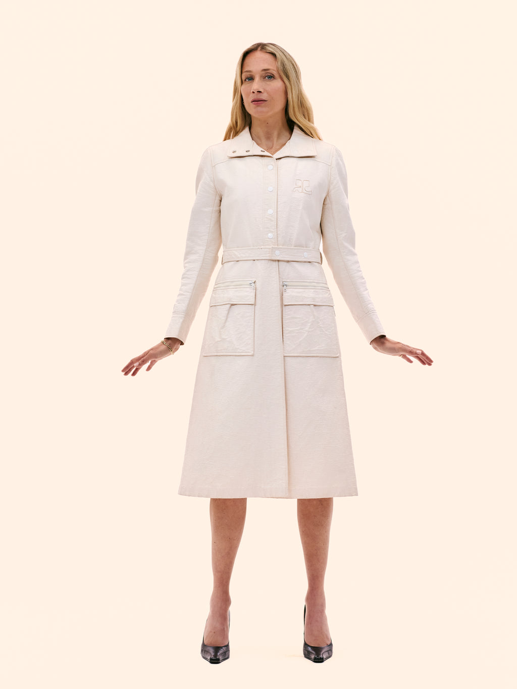1970'S COURRÈGES WHITE VINYL COAT