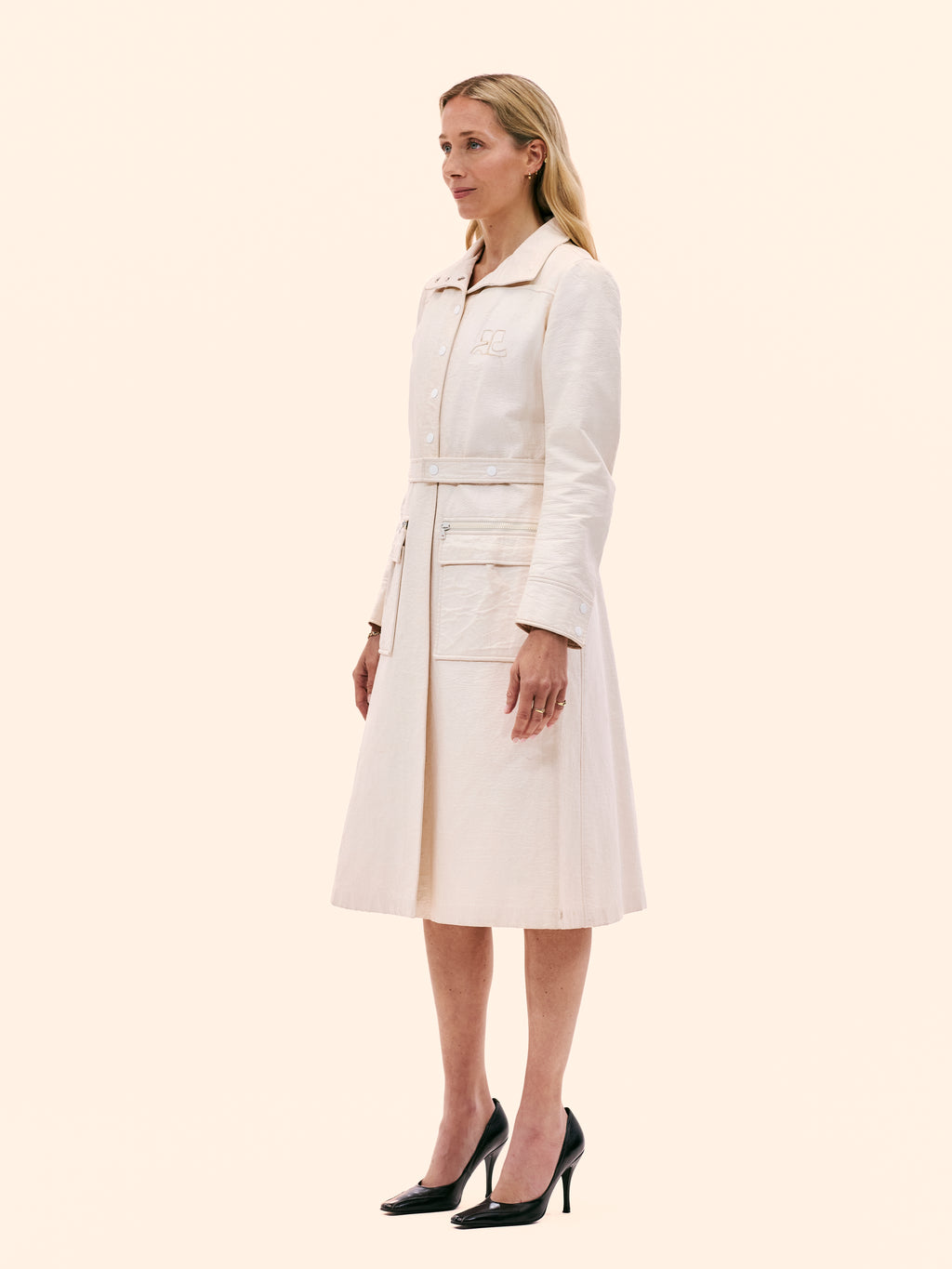 1970'S COURRÈGES WHITE VINYL COAT