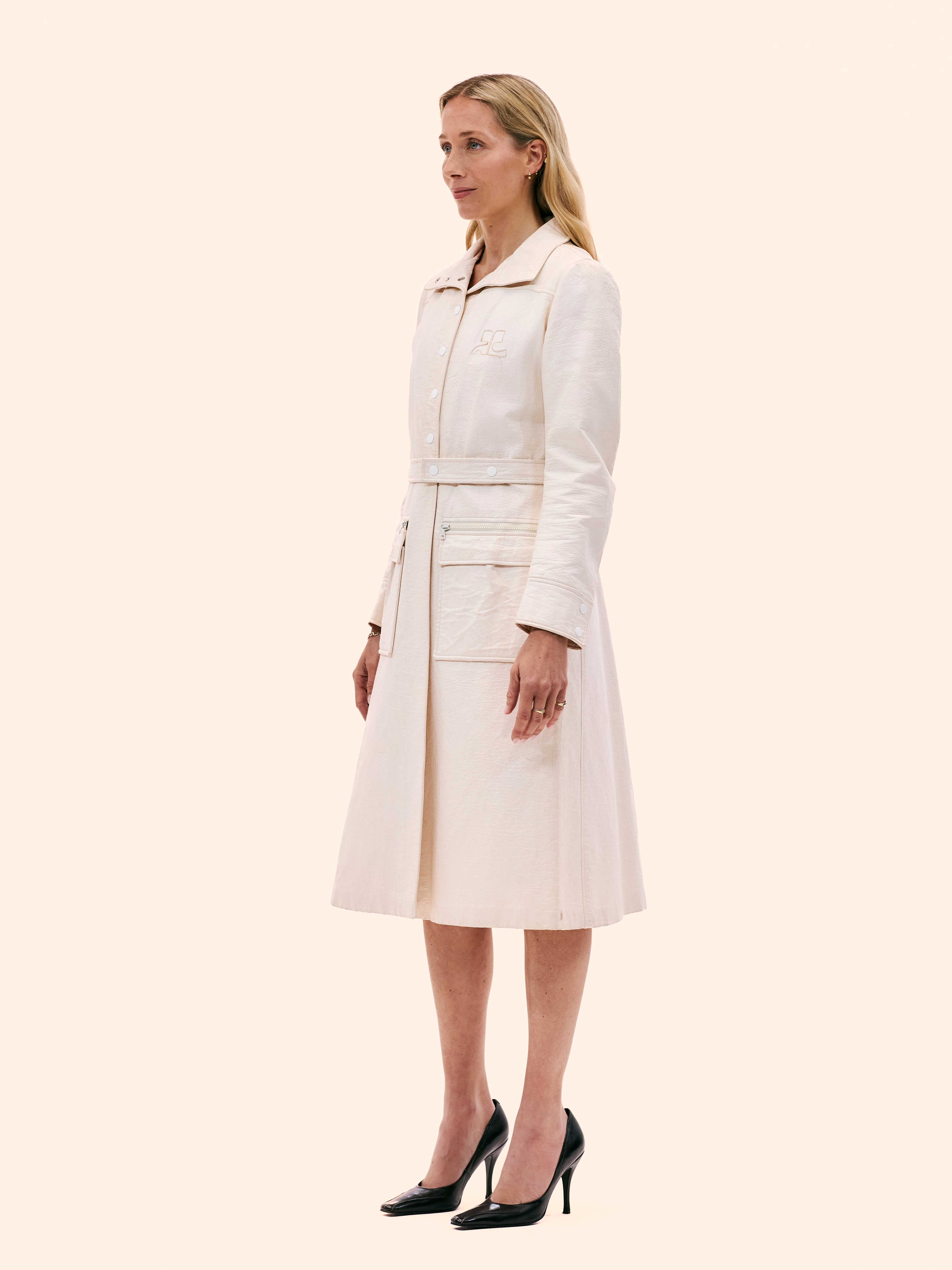 1970'S COURRÈGES WHITE VINYL COAT