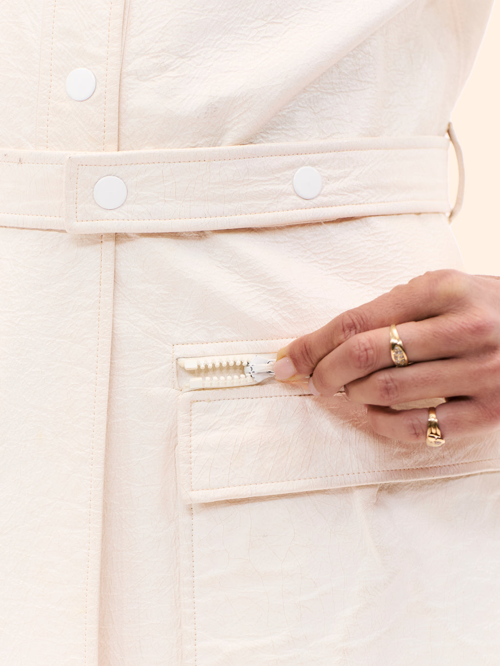 1970'S COURRÈGES WHITE VINYL COAT