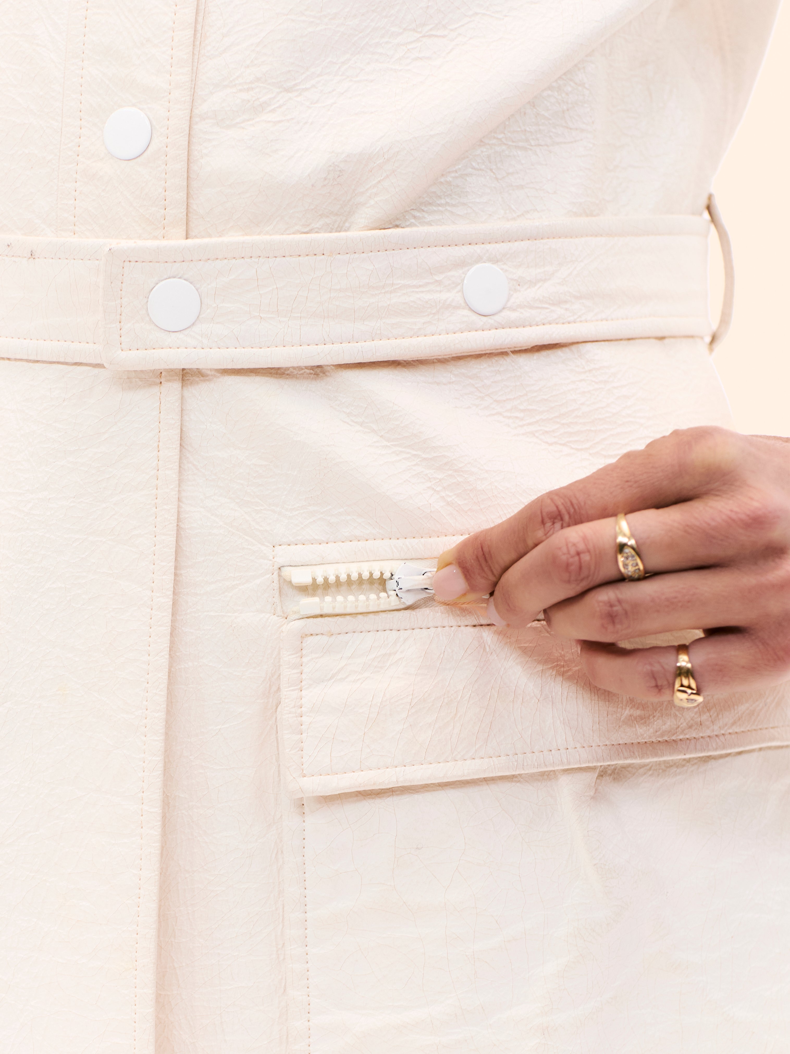 1970'S COURRÈGES WHITE VINYL COAT