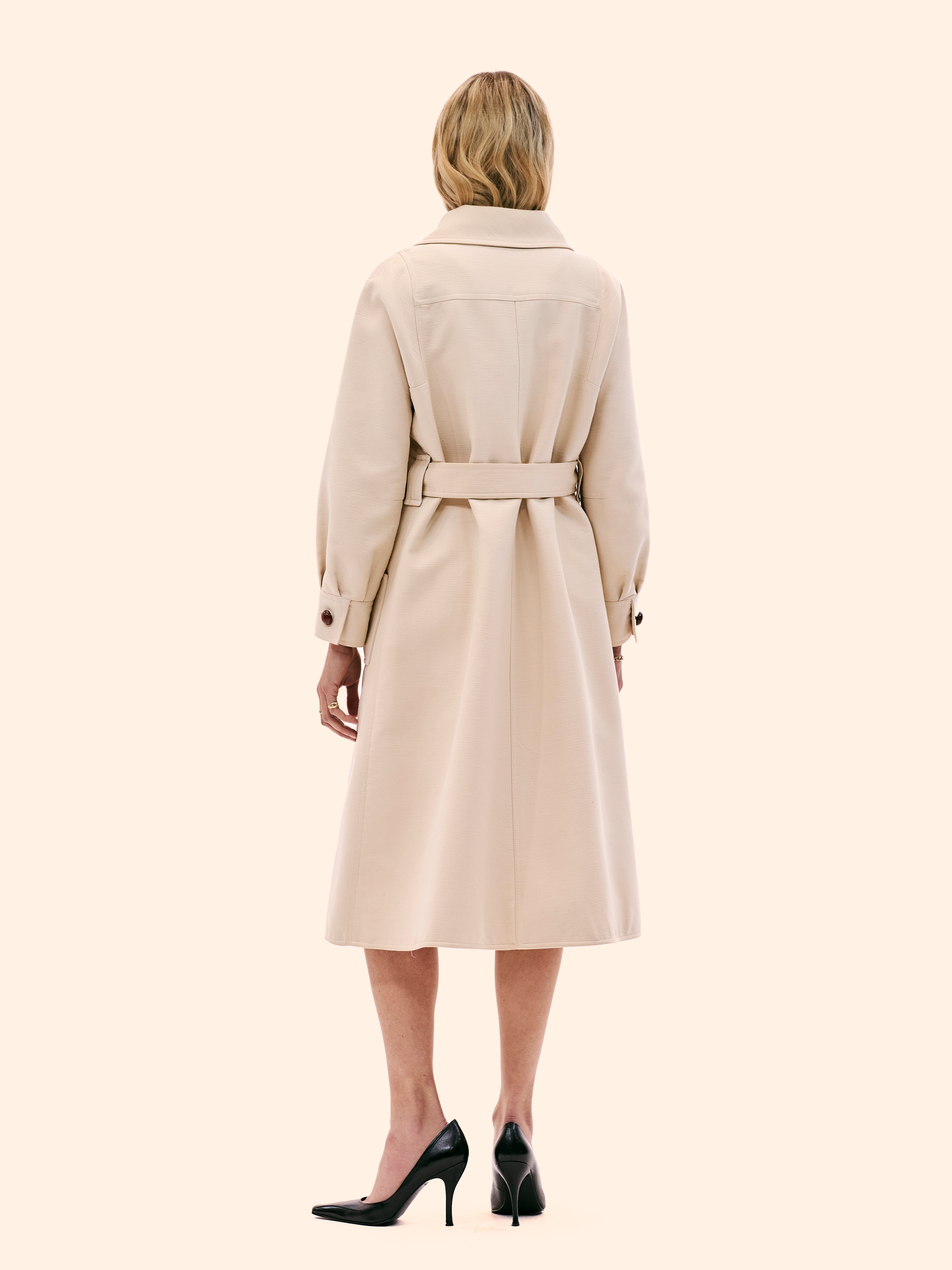 1970'S COURRÈGES TEXTURED COTTON LONG COAT