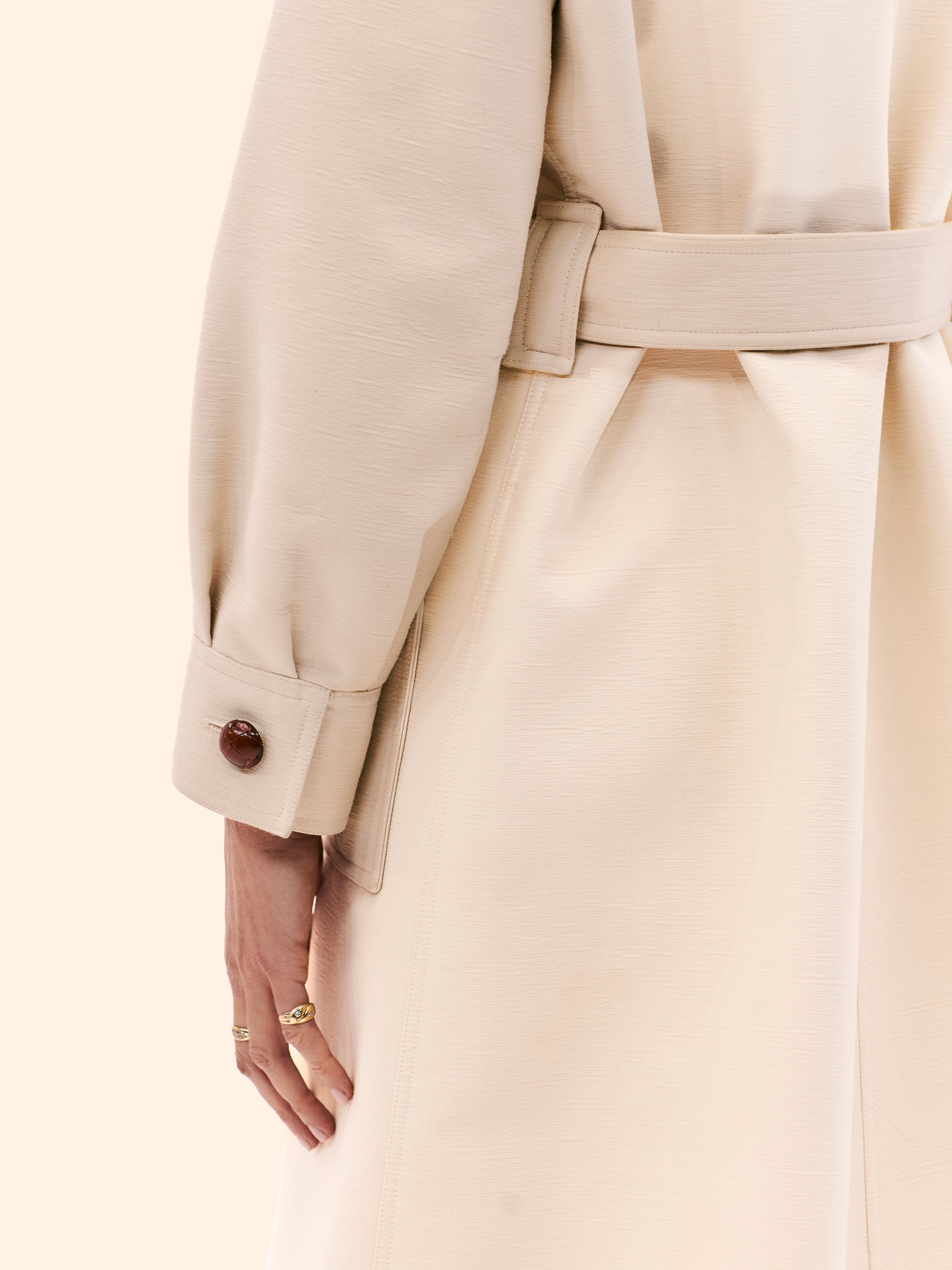1970'S COURRÈGES TEXTURED COTTON LONG COAT