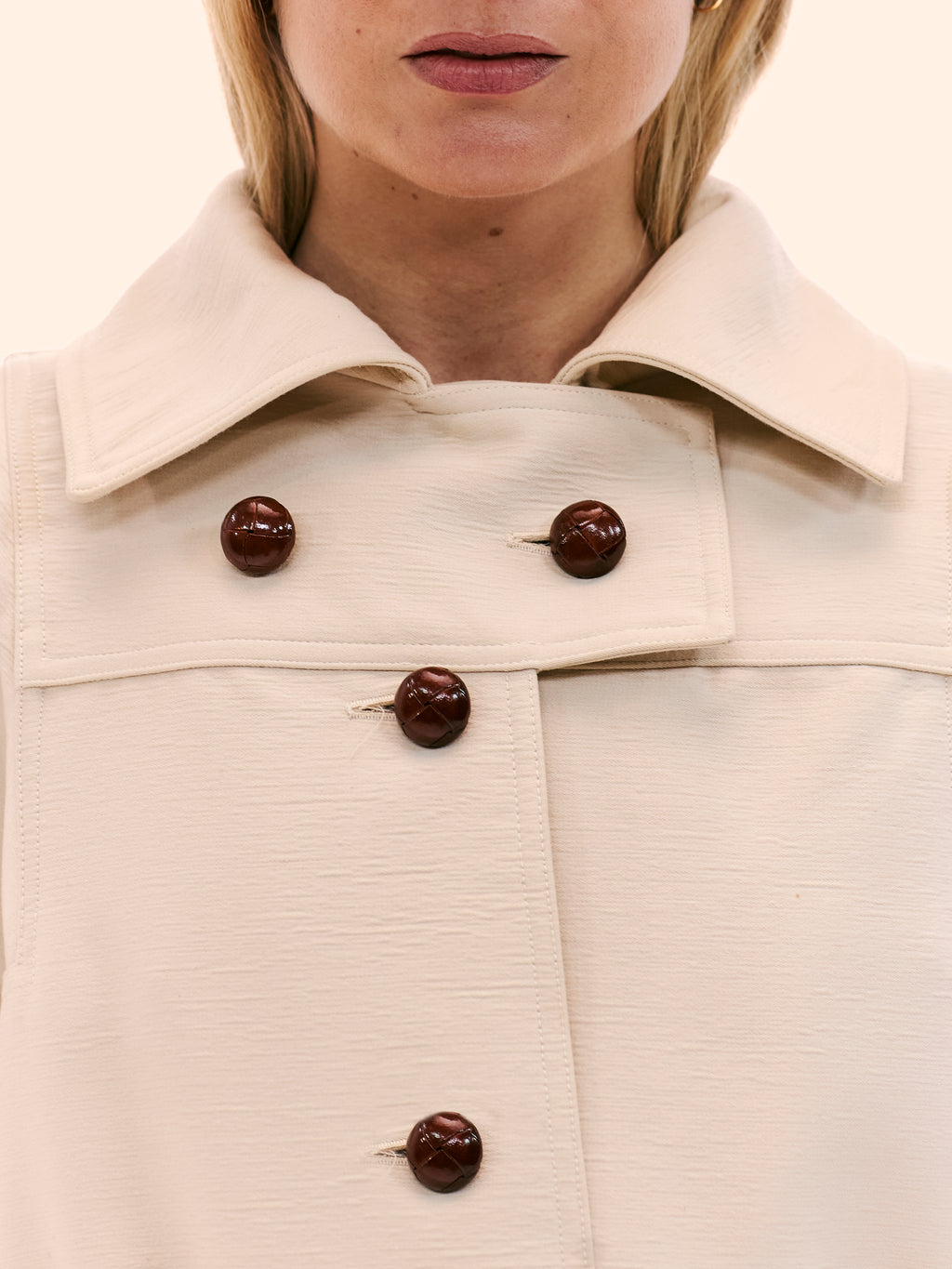 1970'S COURRÈGES TEXTURED COTTON LONG COAT