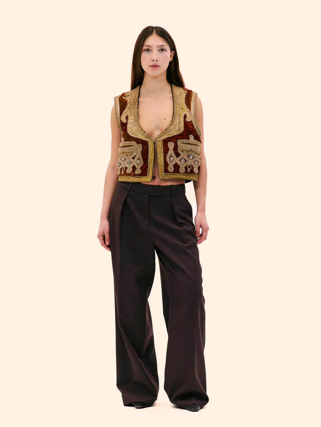 1930'S GOLD LAME EMBROIDERED WAISTCOAT