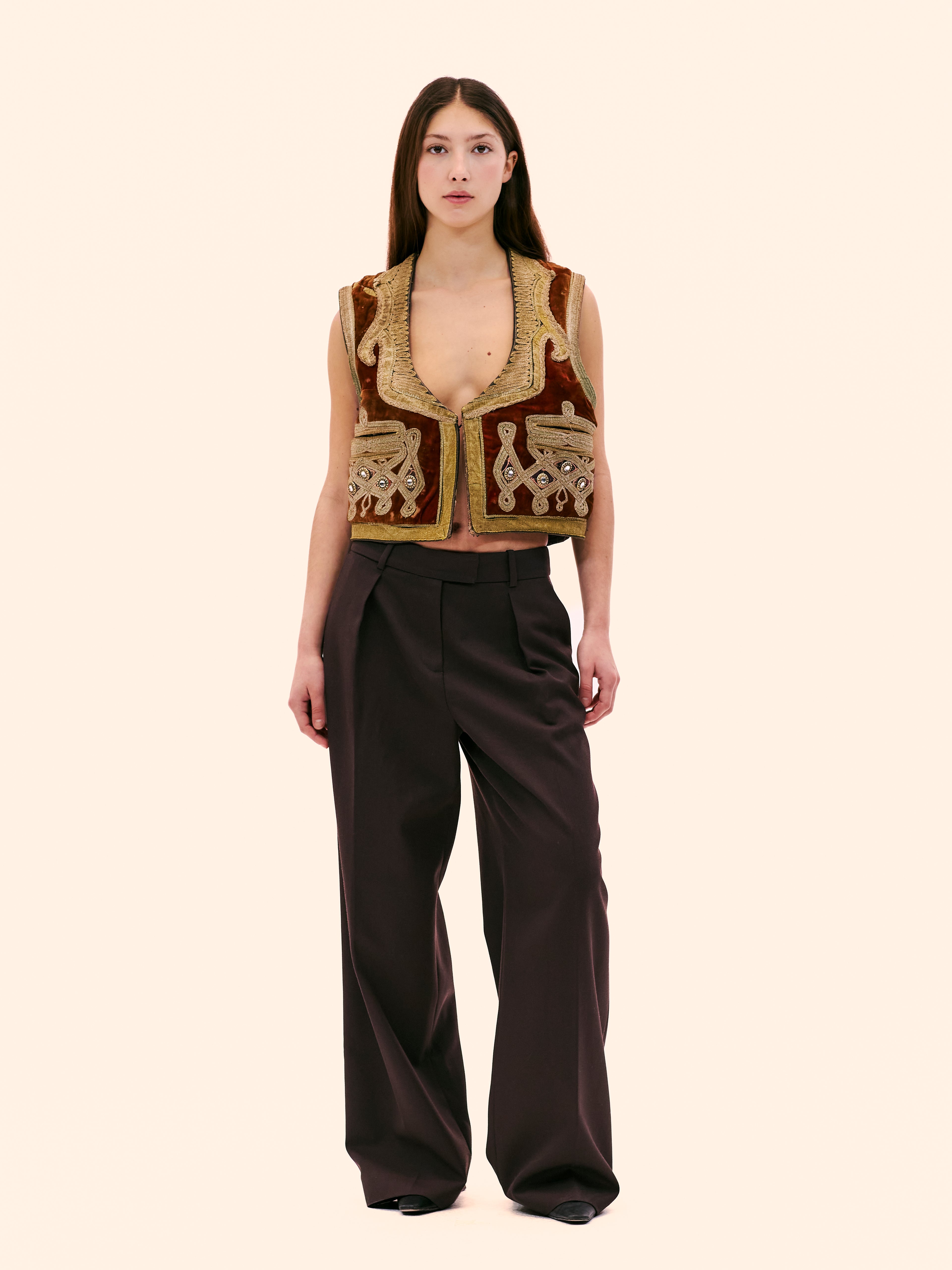 1930'S GOLD LAME EMBROIDERED WAISTCOAT