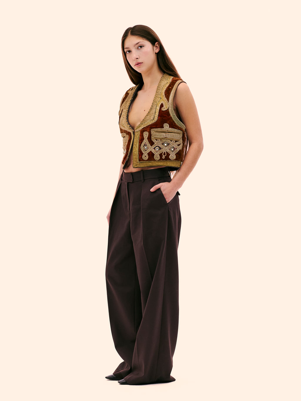 1930'S GOLD LAME EMBROIDERED WAISTCOAT