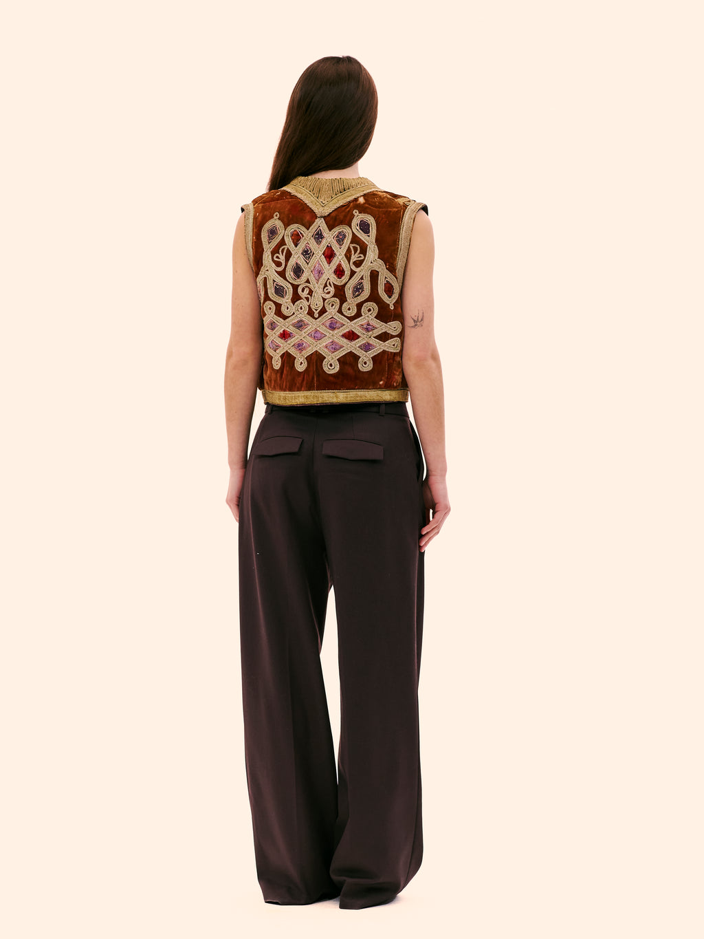 1930'S GOLD LAME EMBROIDERED WAISTCOAT