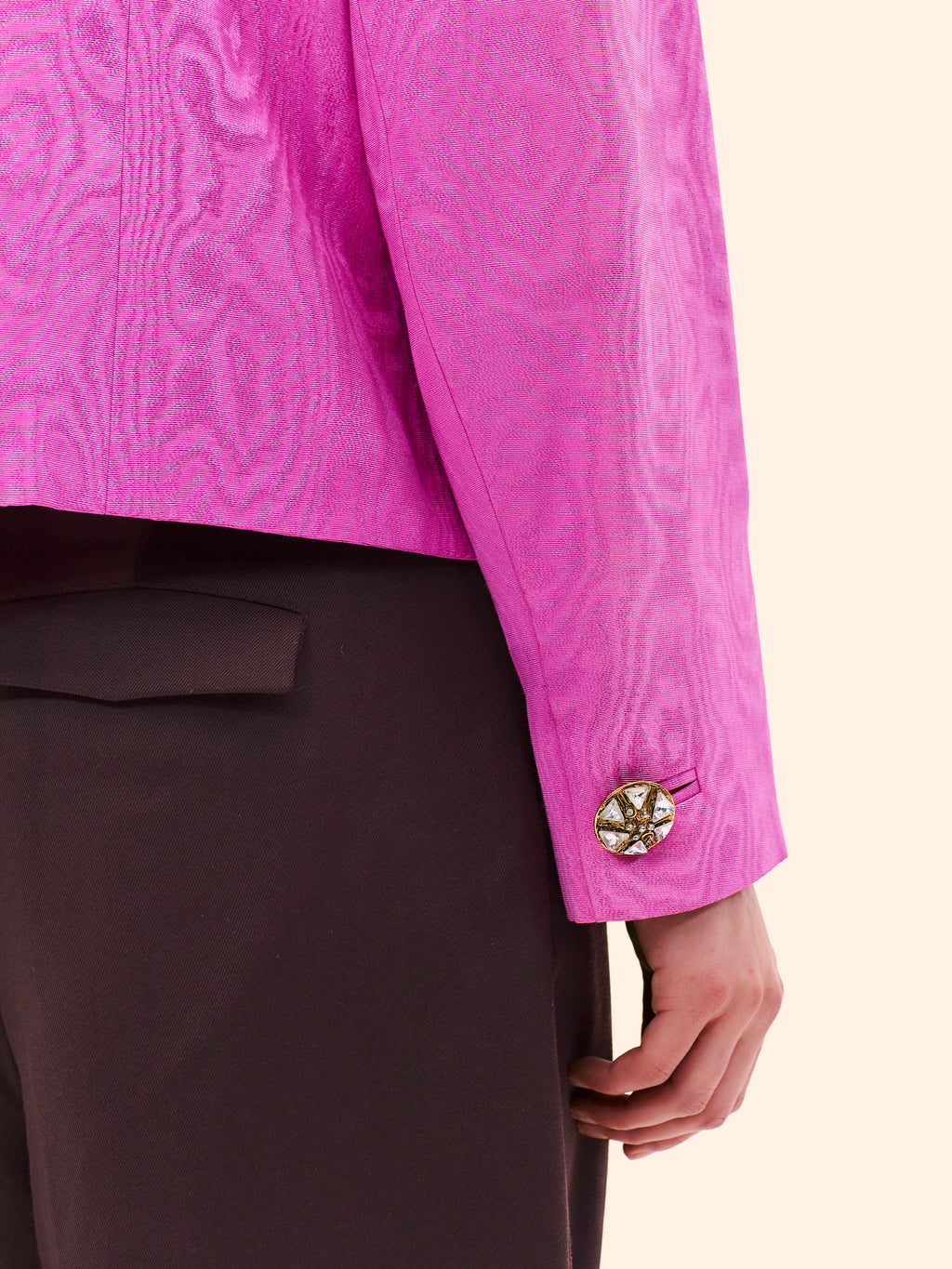 AW94-95 YVES SAINT LAURENT FUCHSIA MOIRÉ JACKET