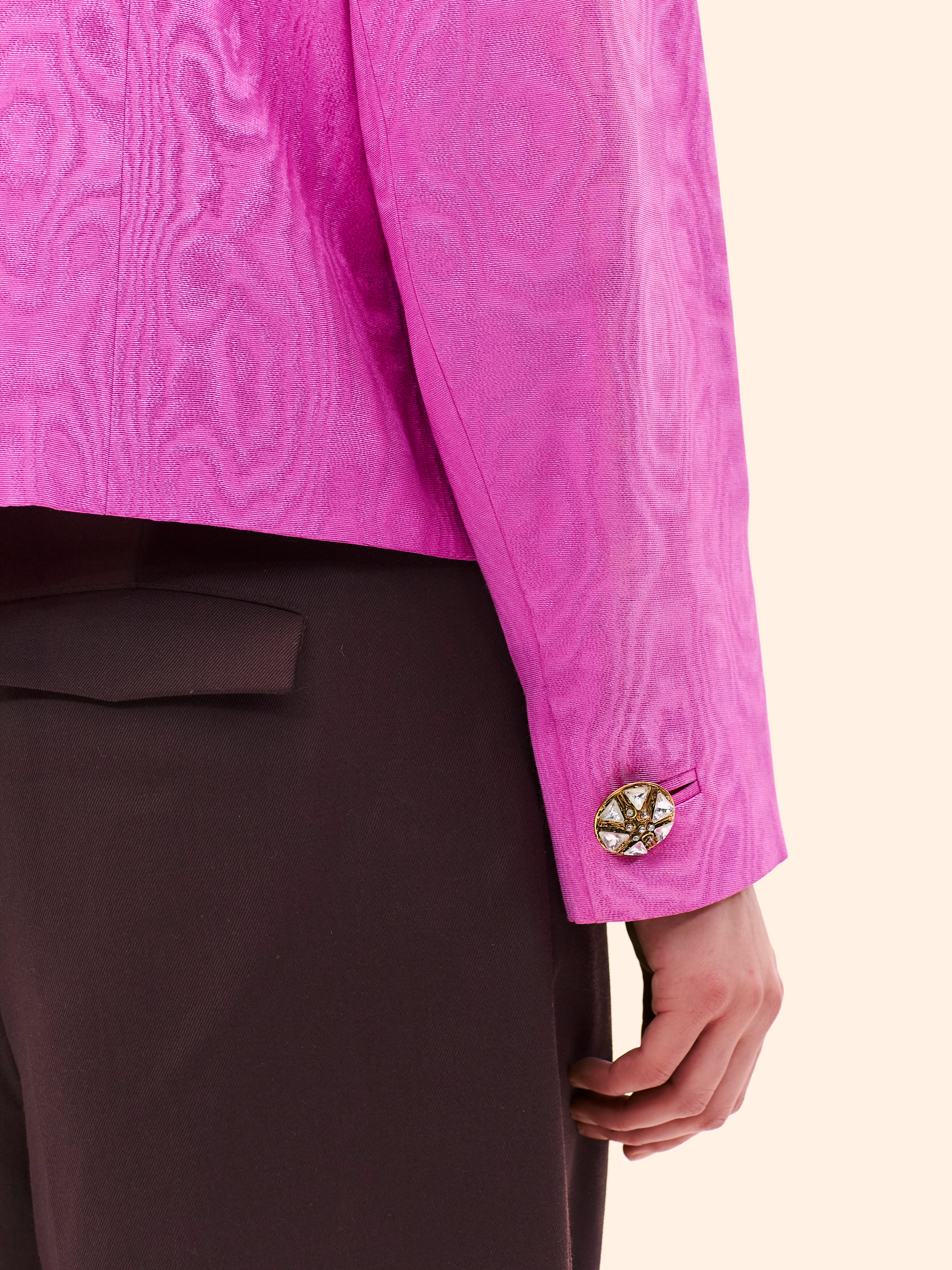 AW94-95 YVES SAINT LAURENT FUCHSIA MOIRÉ JACKET