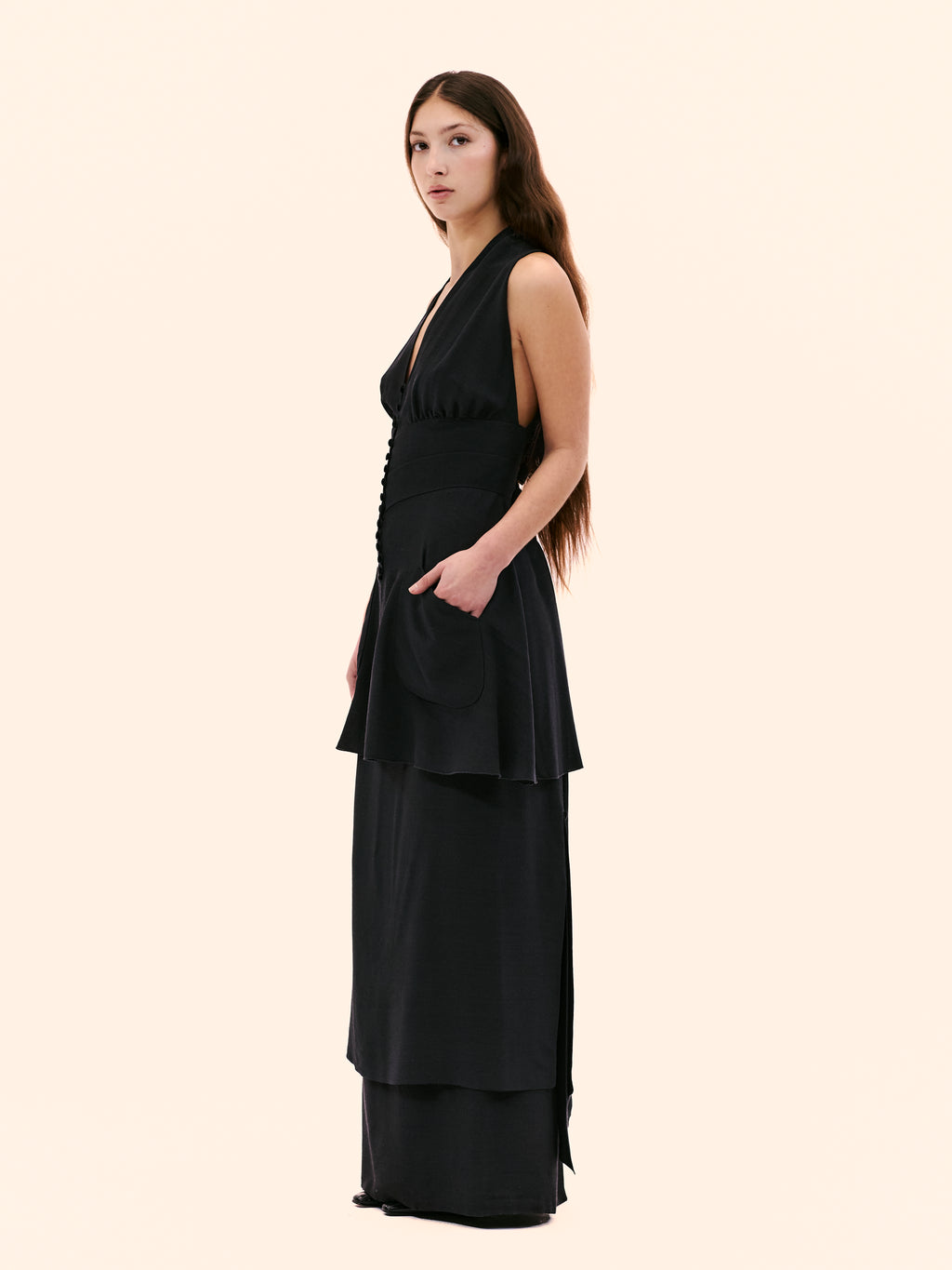 1990'S Chloé BY KARL LAGERFELD BLACK SKIRT ENSEMBLE